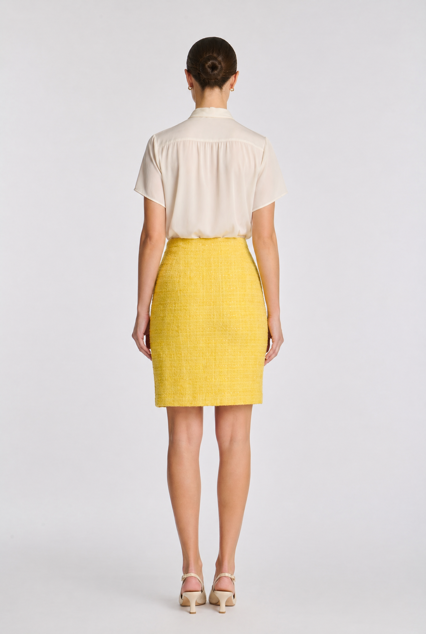 Straight-fit tweed skirt