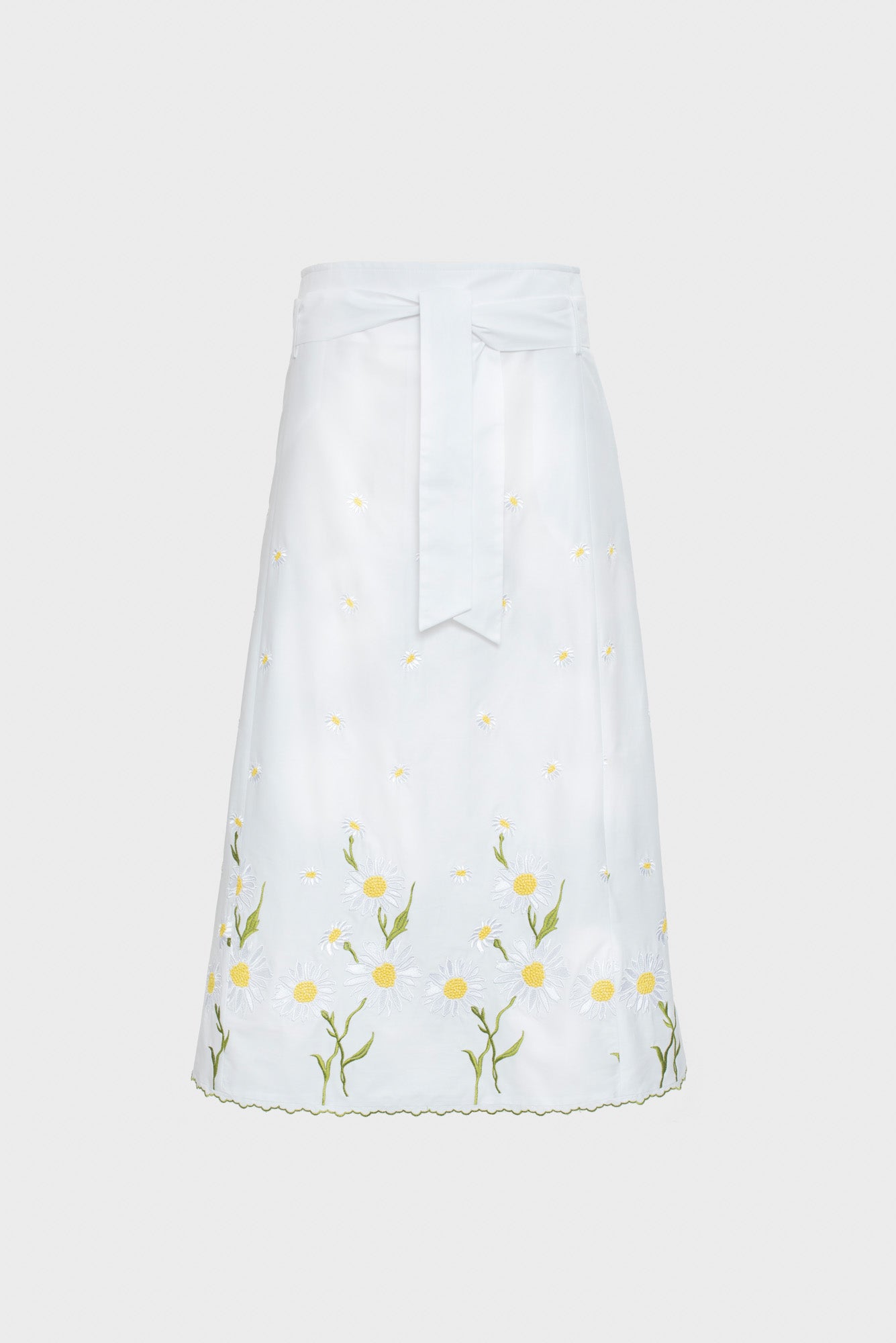 Jupe longue en coton brodé