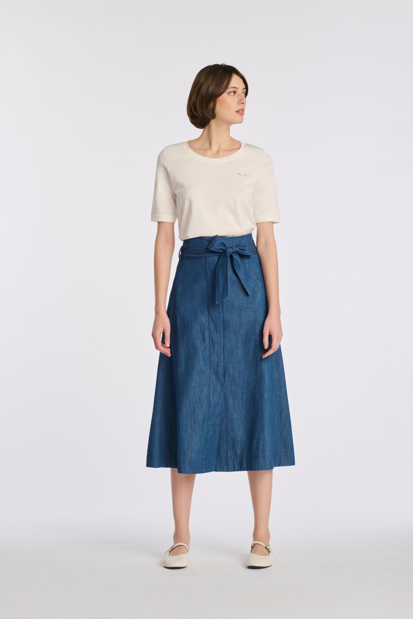 Jupe longue en denim fluide