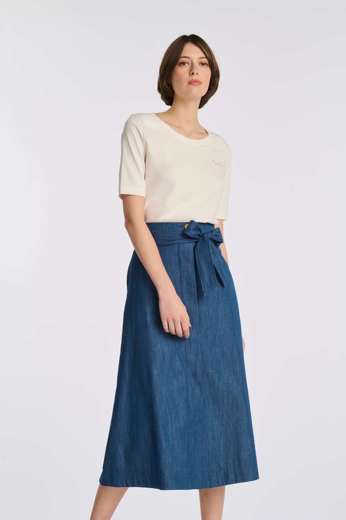 Jupe longue en denim fluide