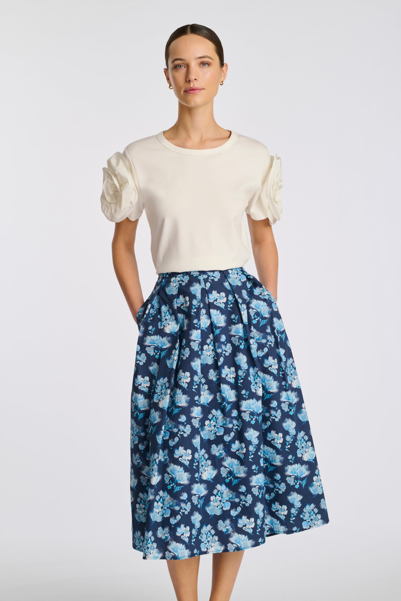 Jupe tulippe en coton imprimé