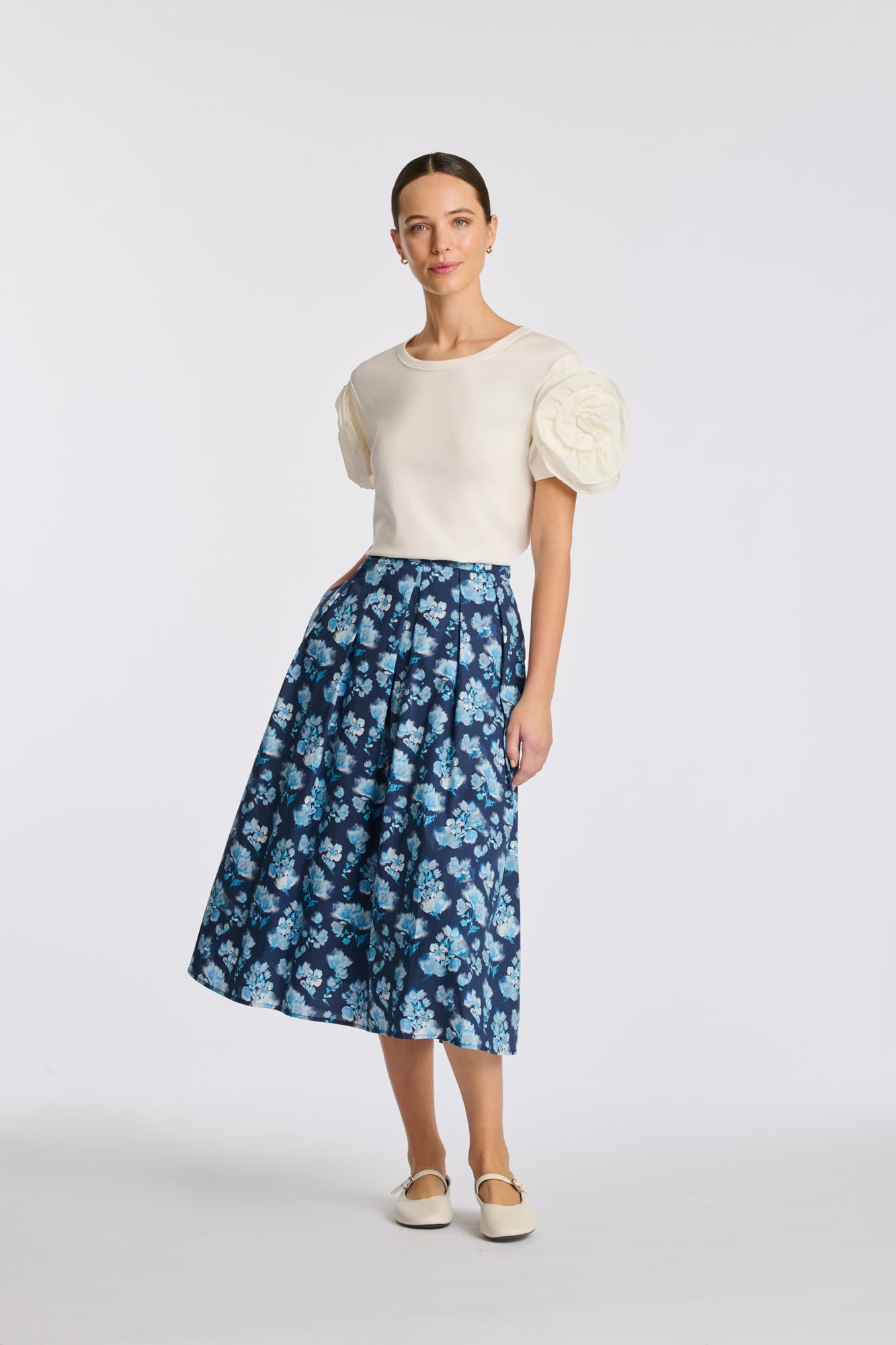 Jupe tulippe en coton imprimé