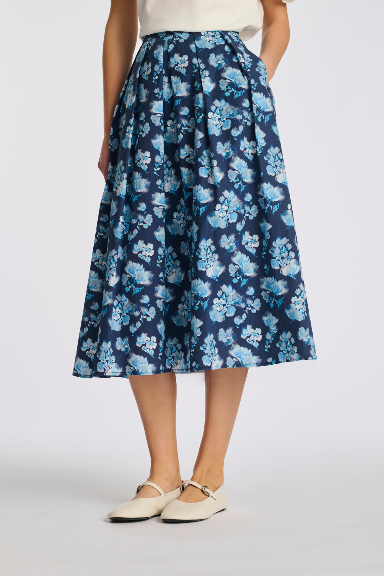 Jupe tulippe en coton imprimé