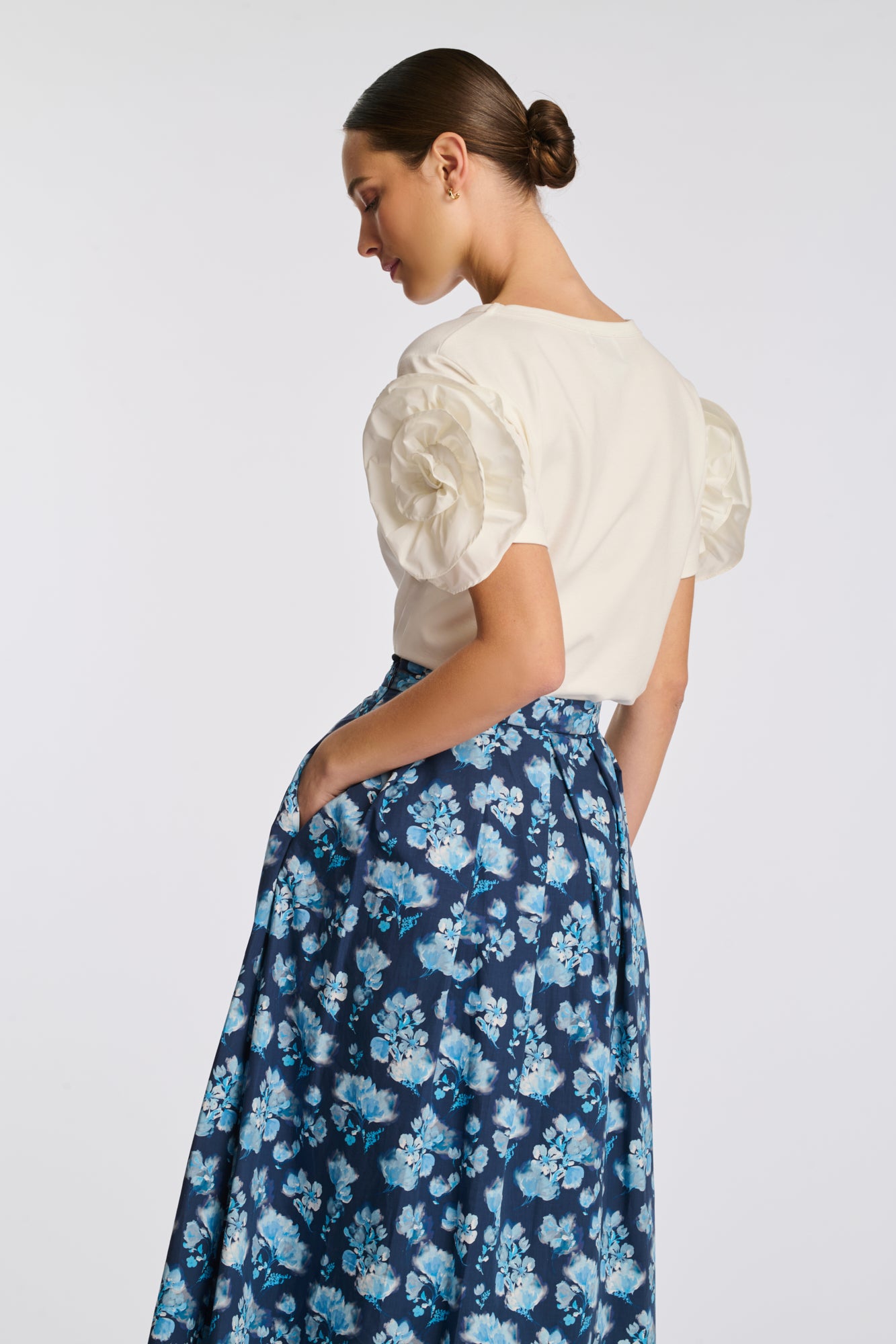 Jupe tulippe en coton imprimé