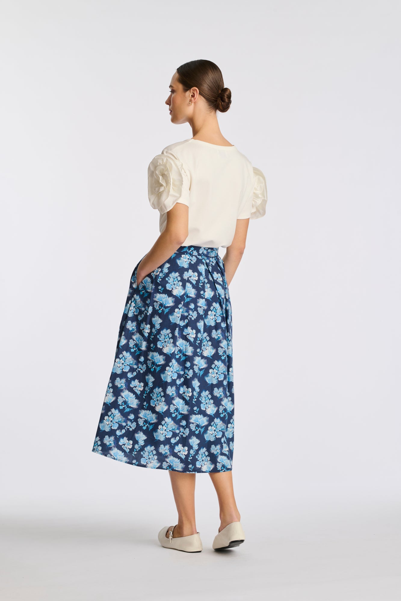 Jupe tulippe en coton imprimé