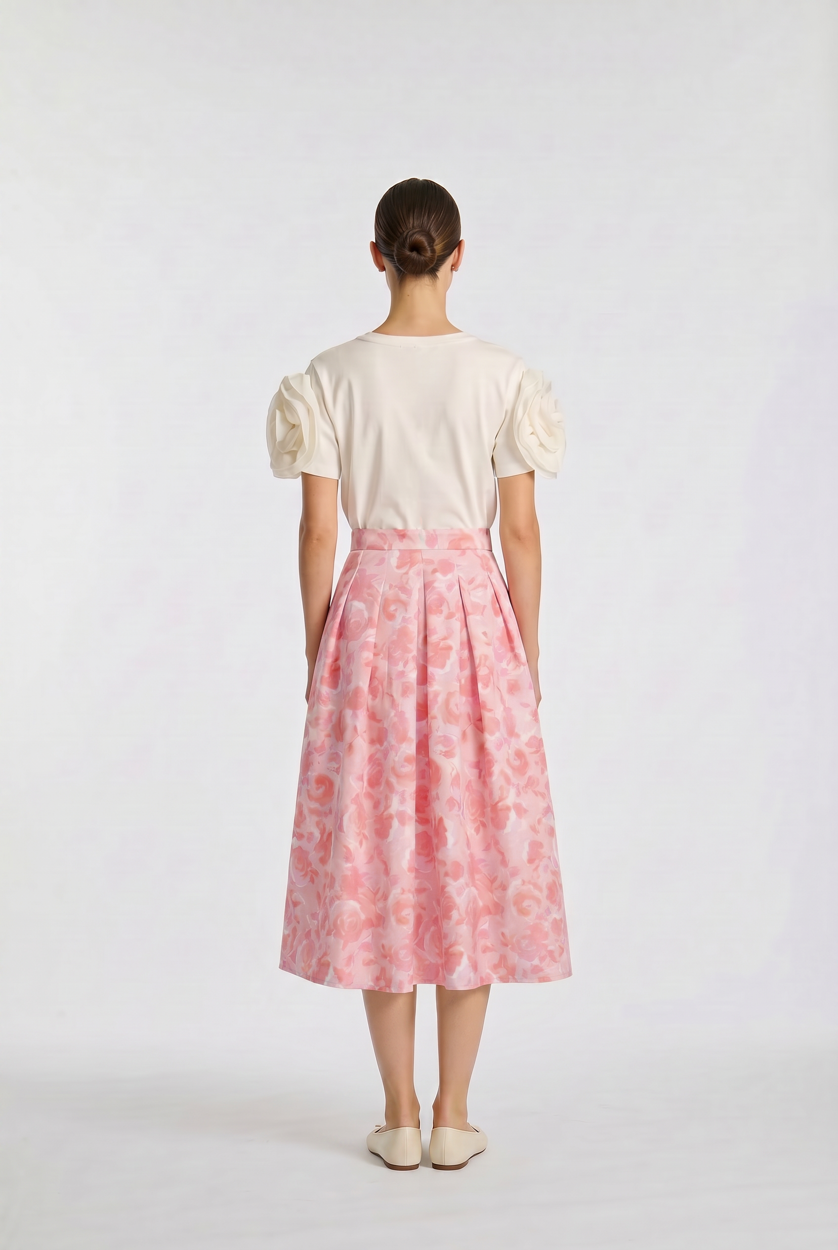 Floral print tulip skirt