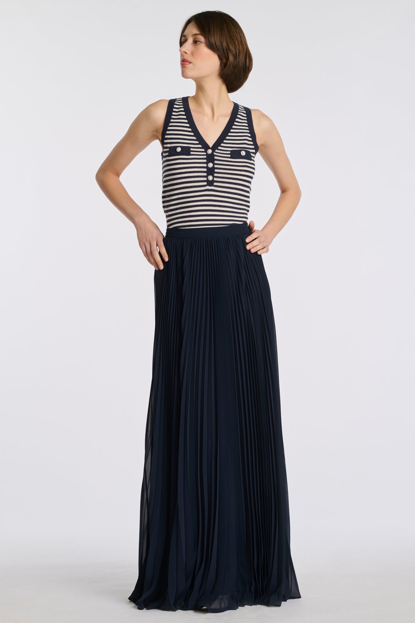 Jupe longue plissée