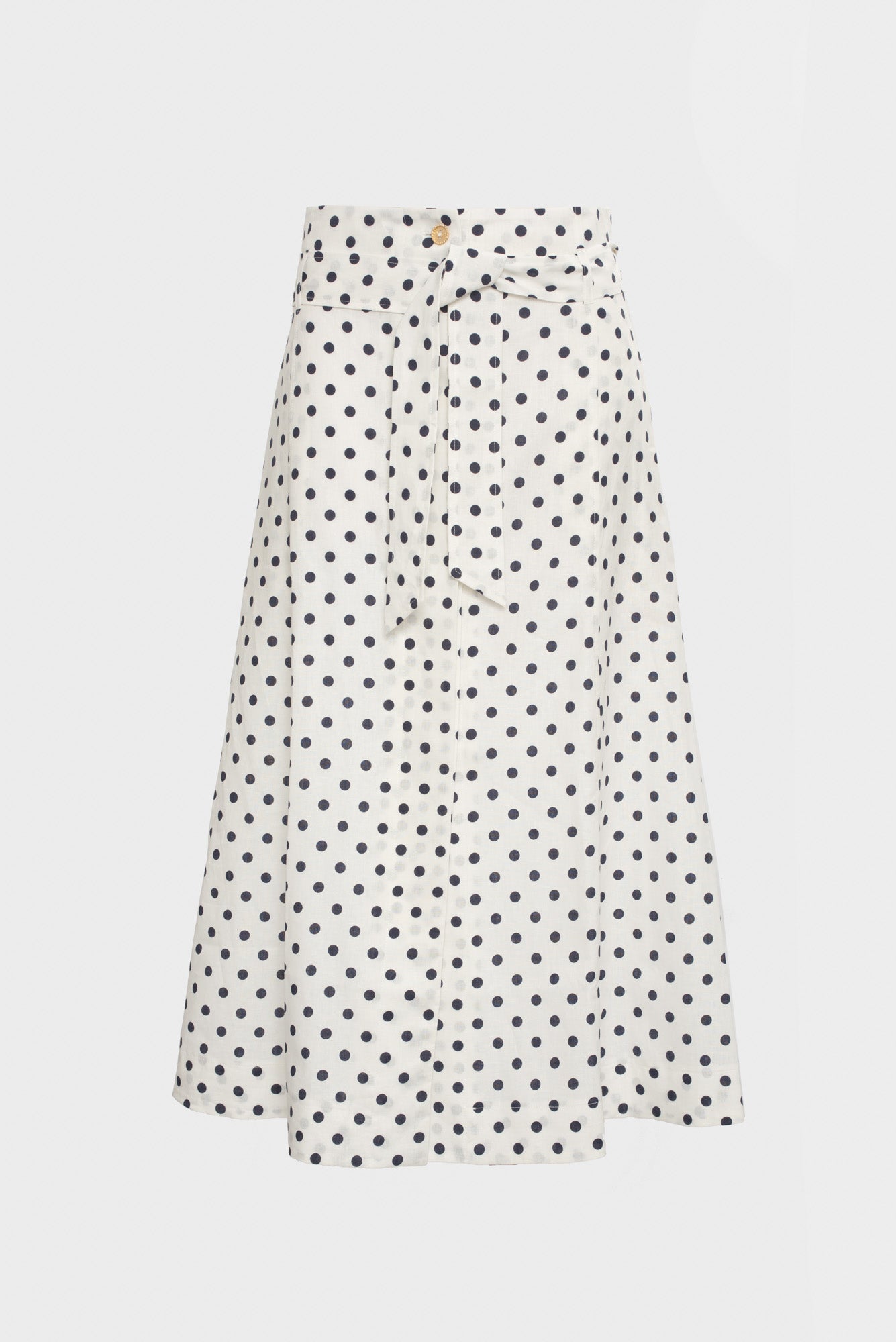 Jupe longue à pois en lin