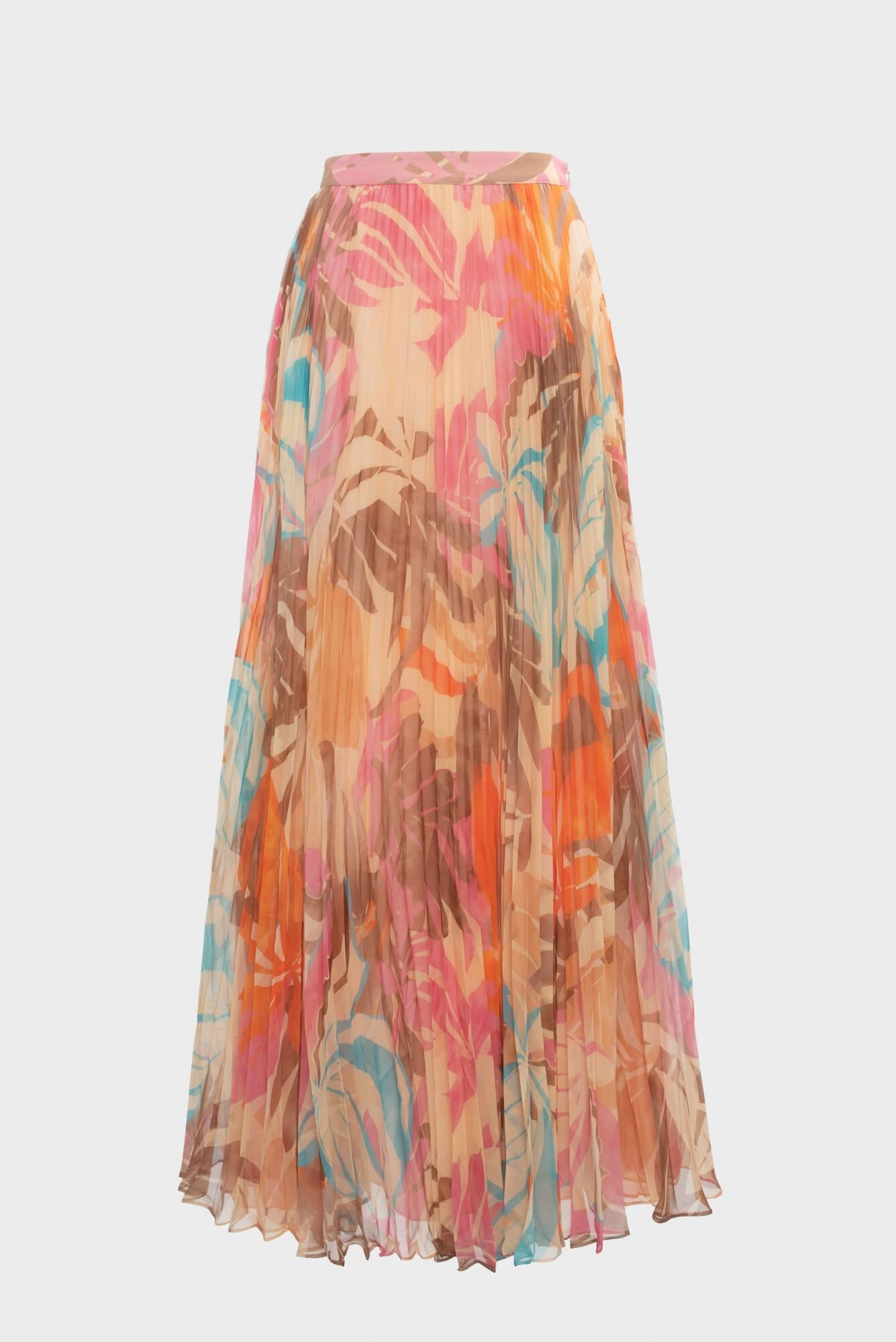 Jupe longue plissée imprimée