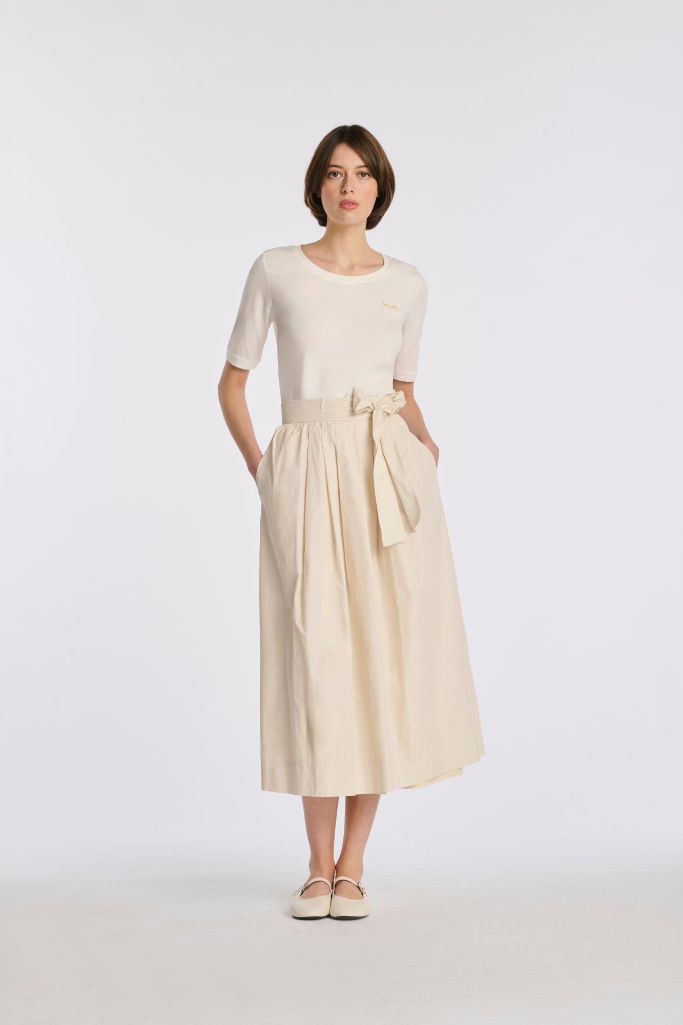 Long taffeta skirt