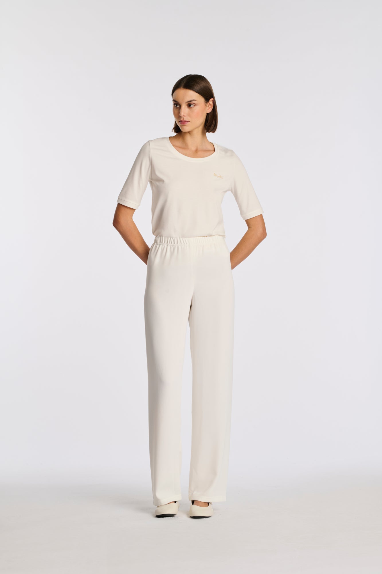 Pantalon large élastiqué