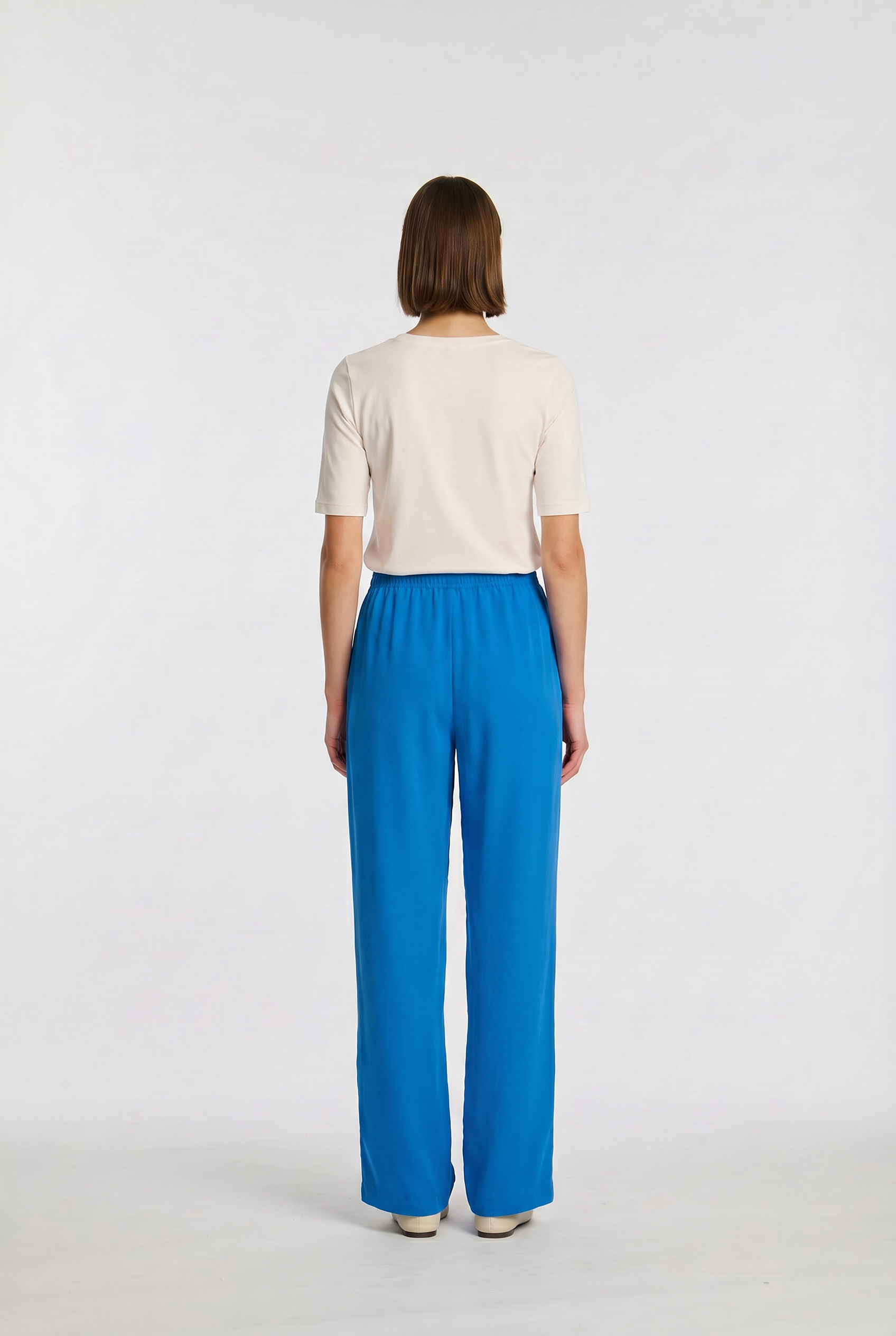 Wide-leg elasticated trousers