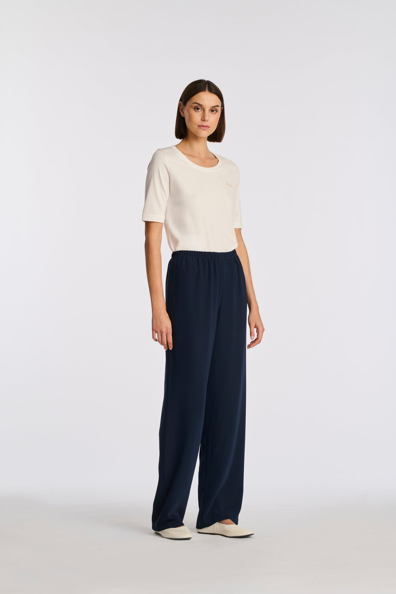 Pantalon large élastiqué