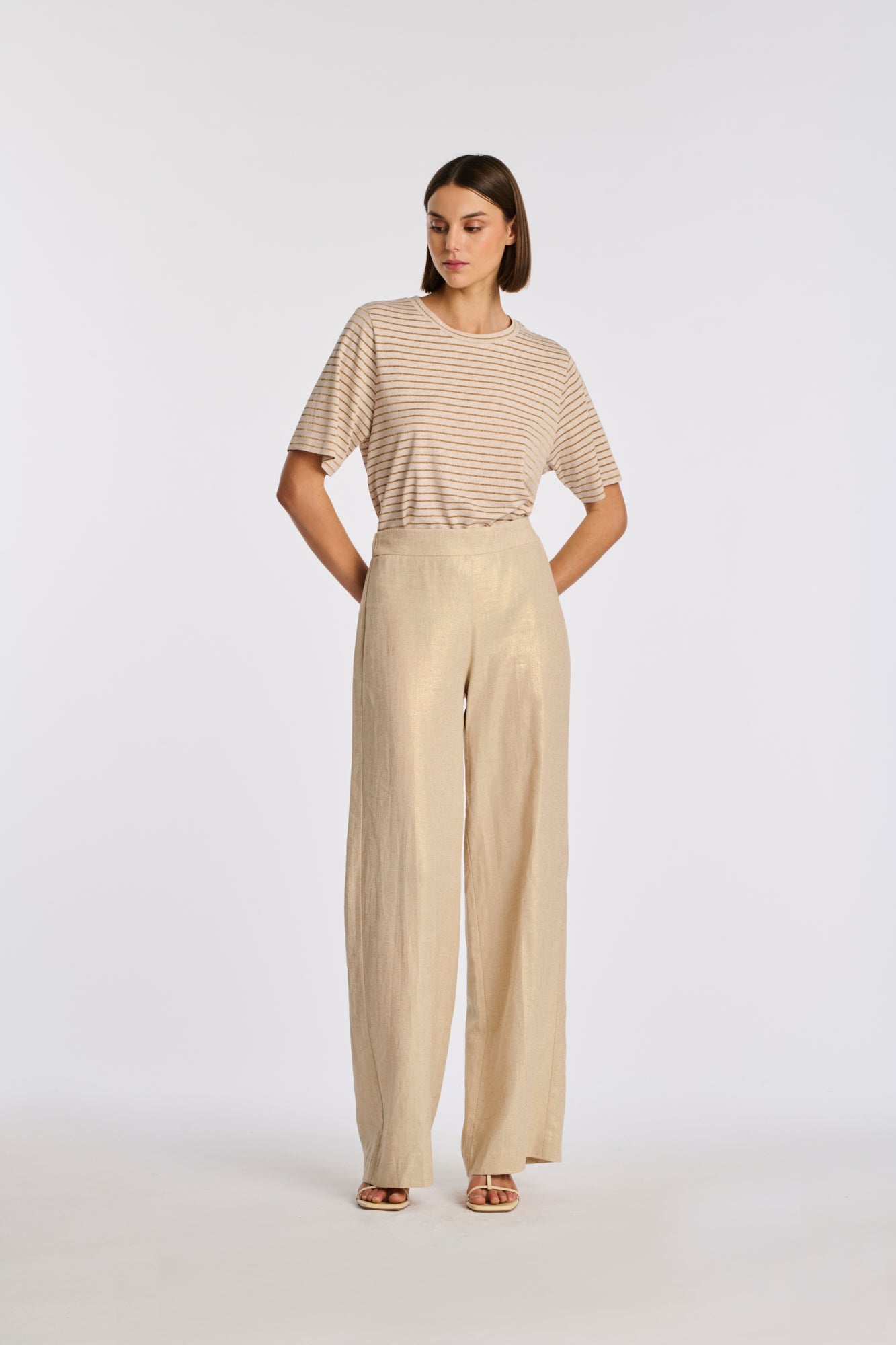 Pantalon en lin irisé