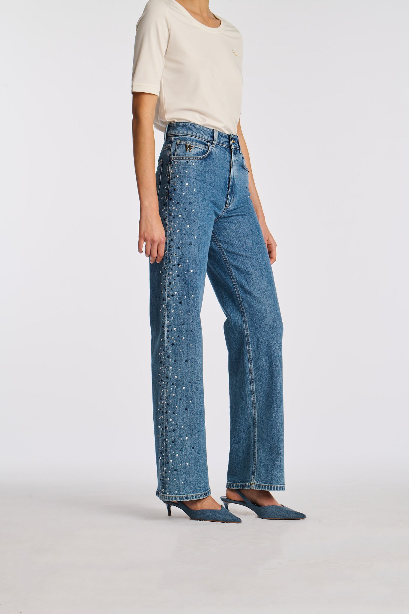 Jean large à strass