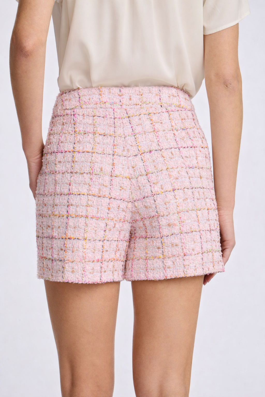 Short en tweed pastel