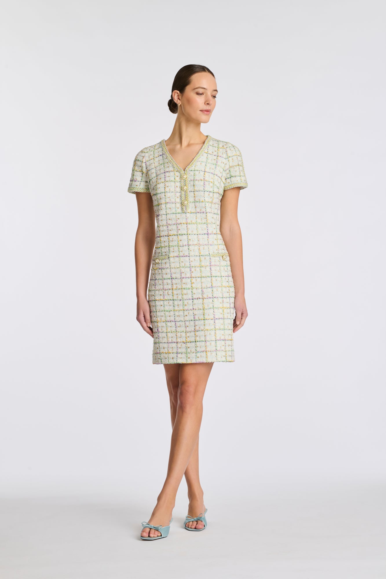 Robe en tweed pastel