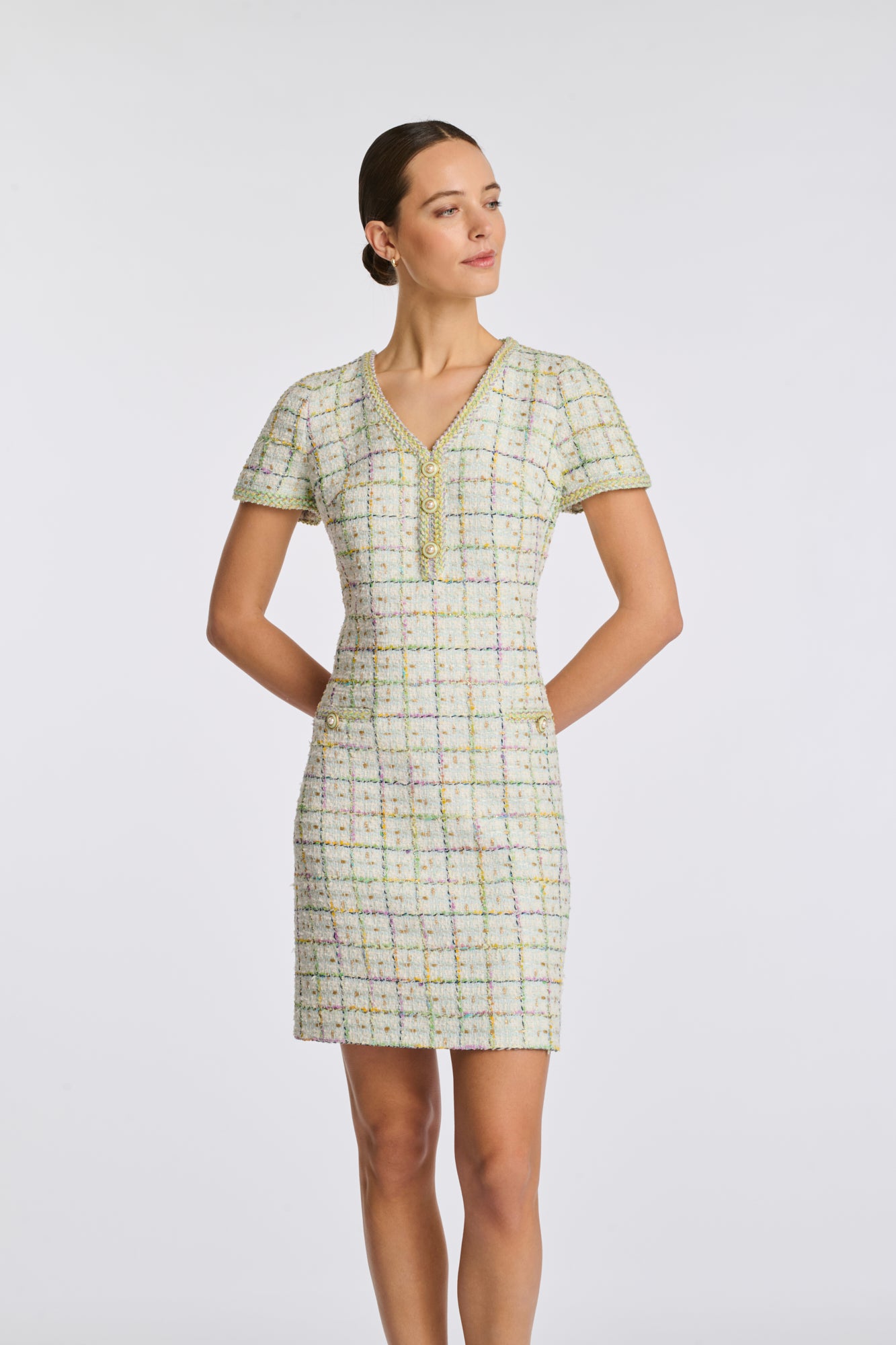 Pastel tweed dress
