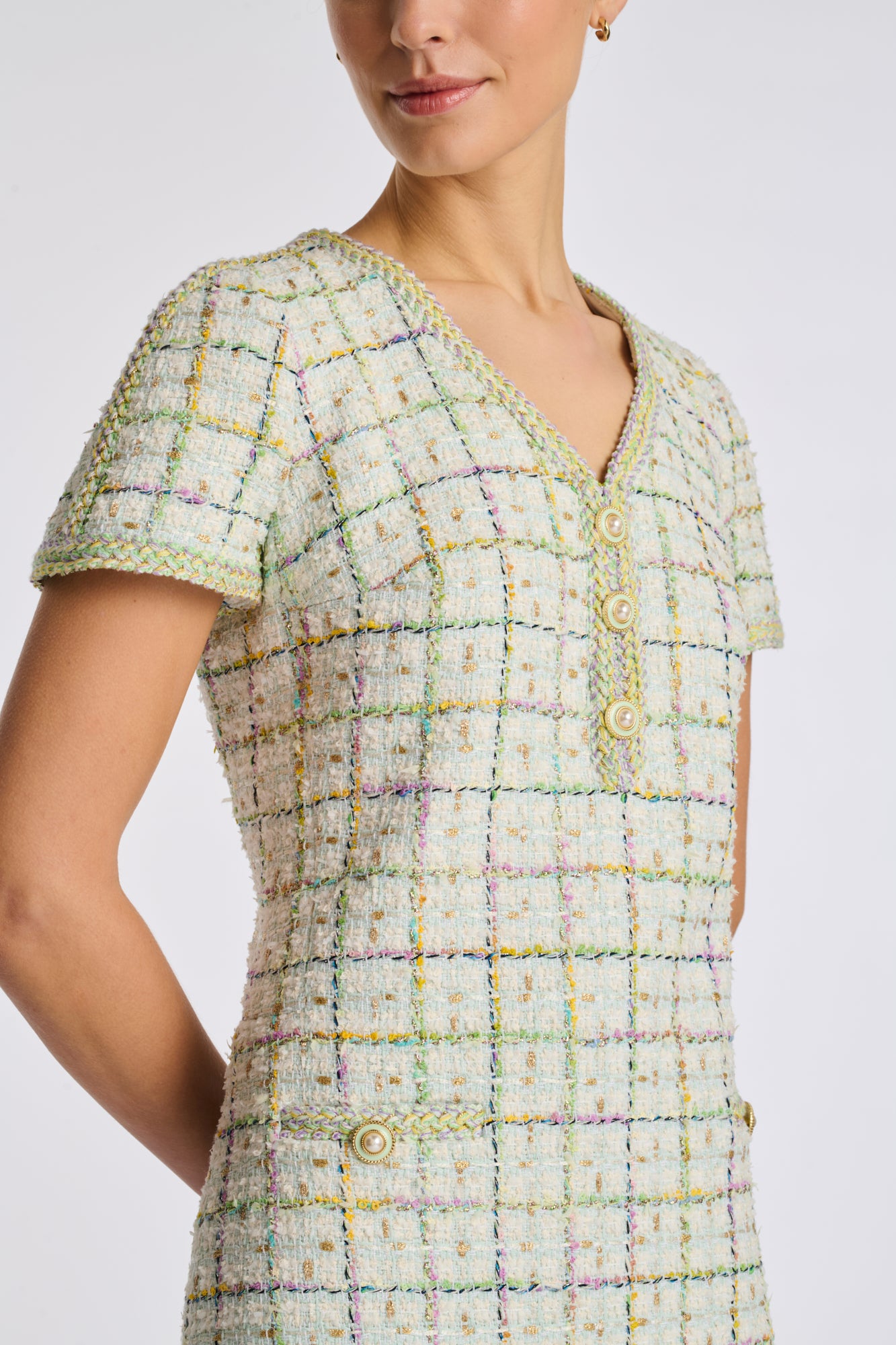 Pastel tweed dress
