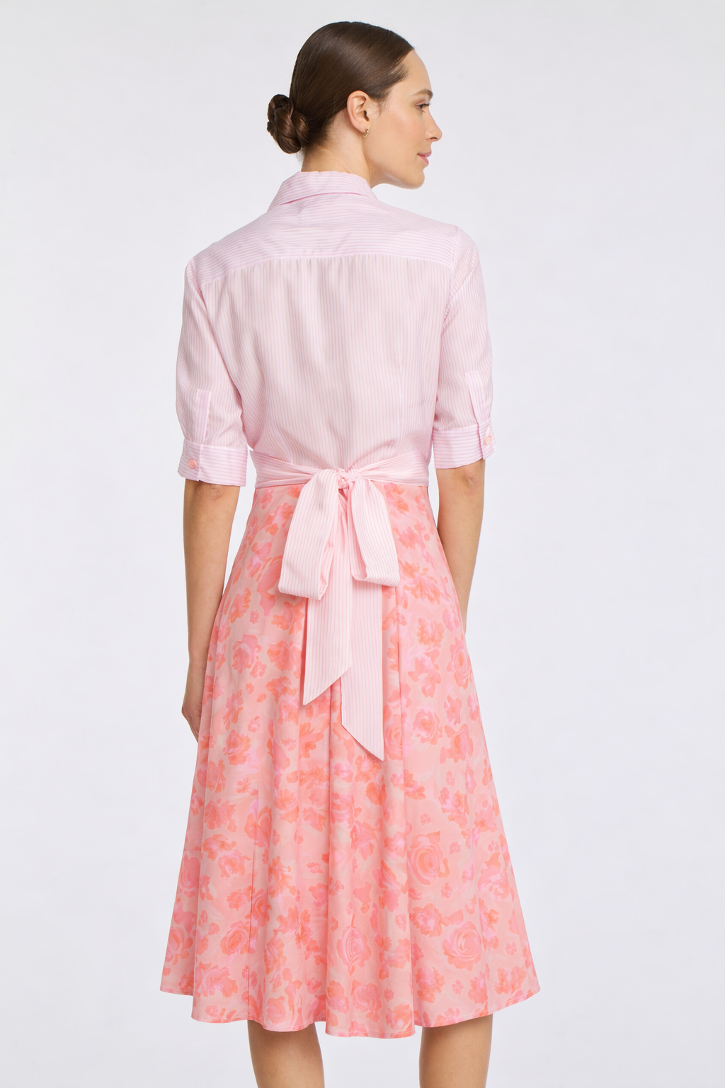 Robe chemisier bimatière