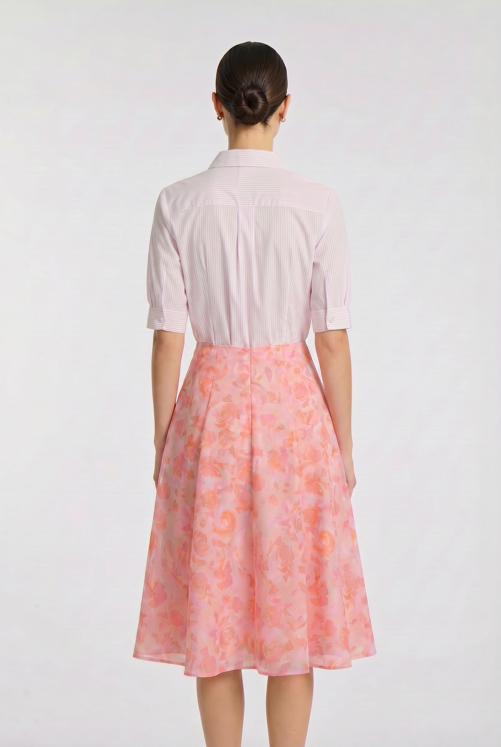 Robe chemisier bimatière