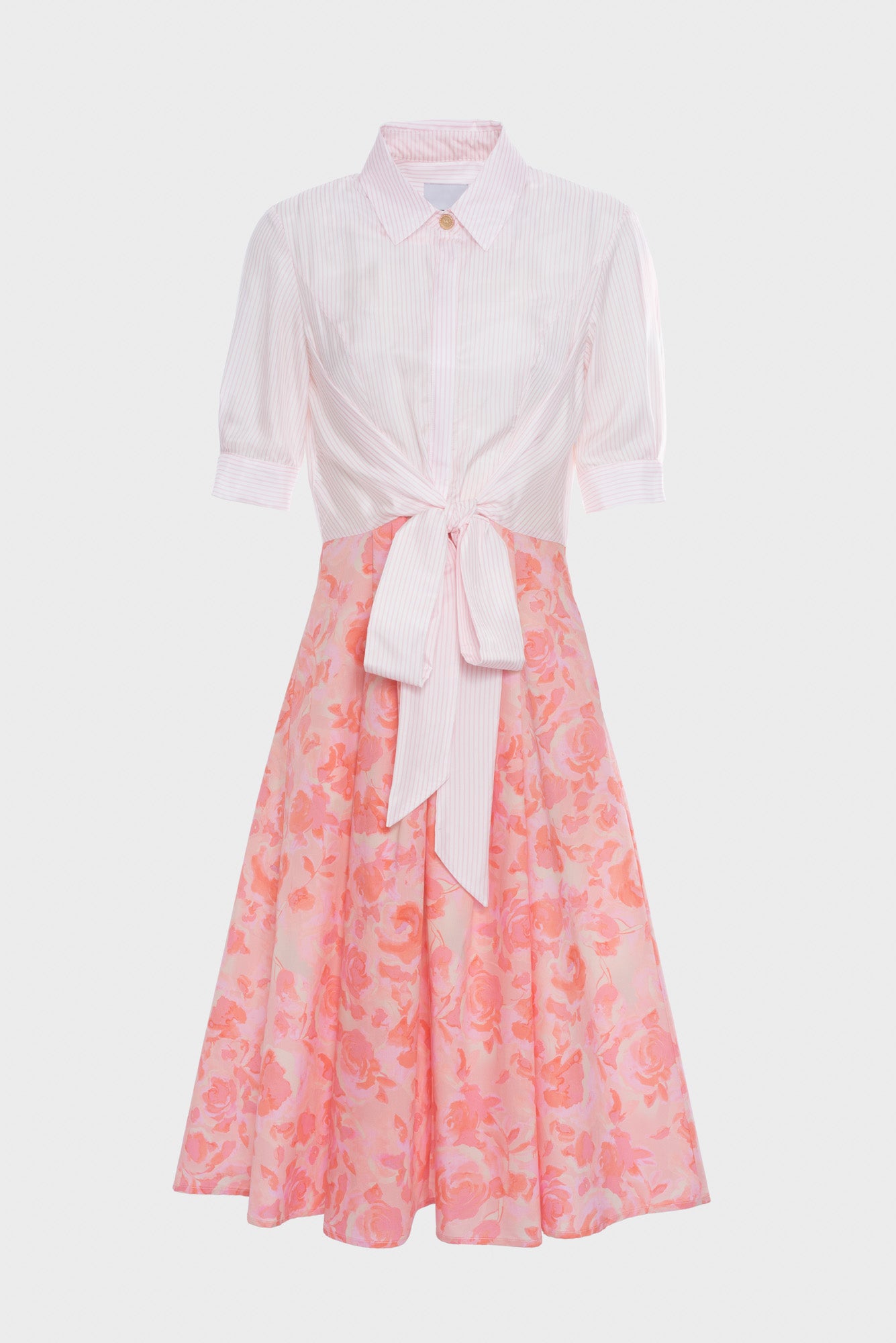 Robe chemisier bimatière