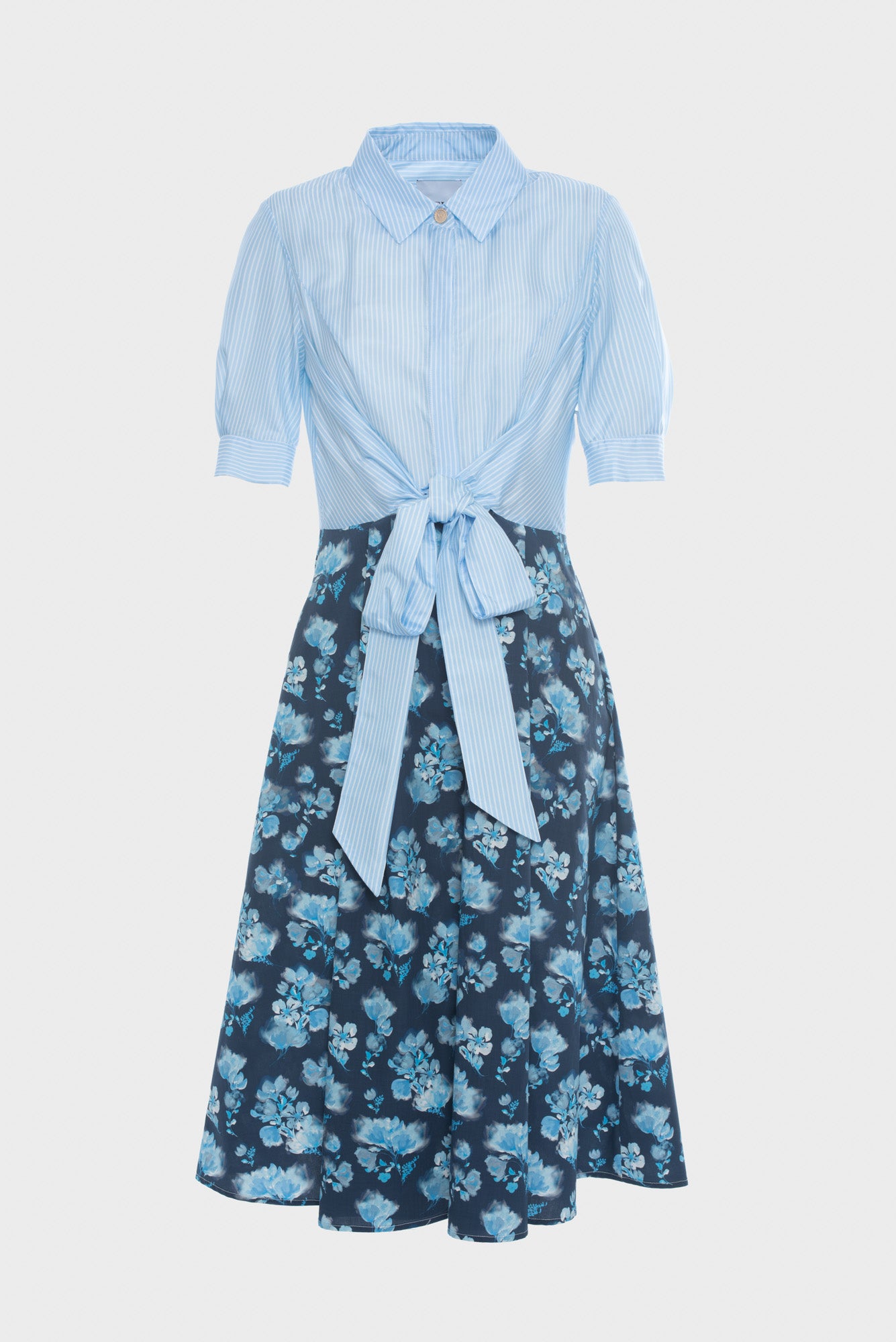 Robe chemisier bimatière