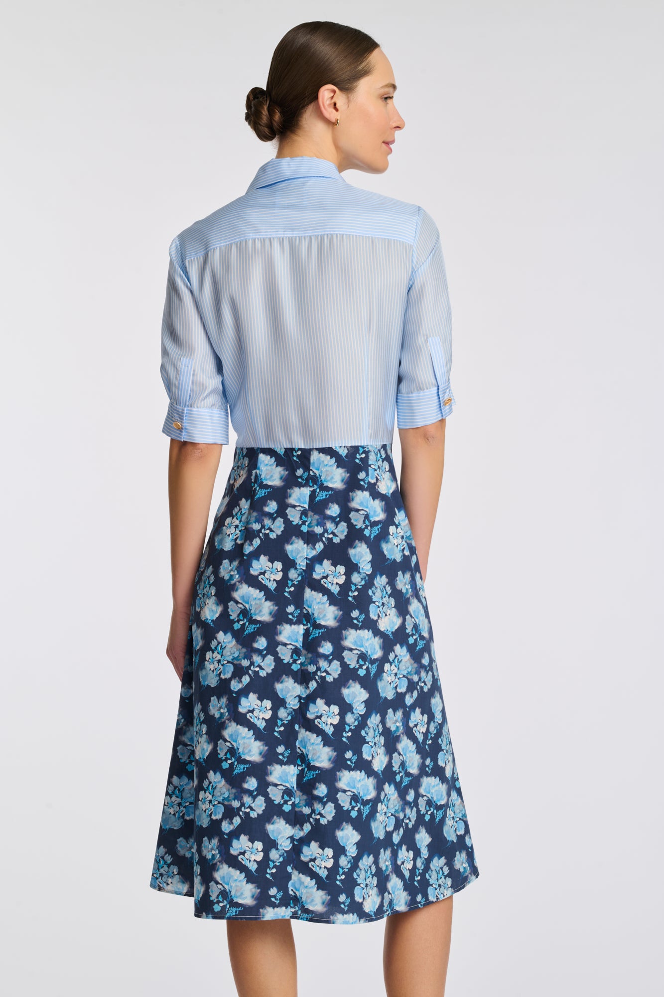 Robe chemisier bimatière