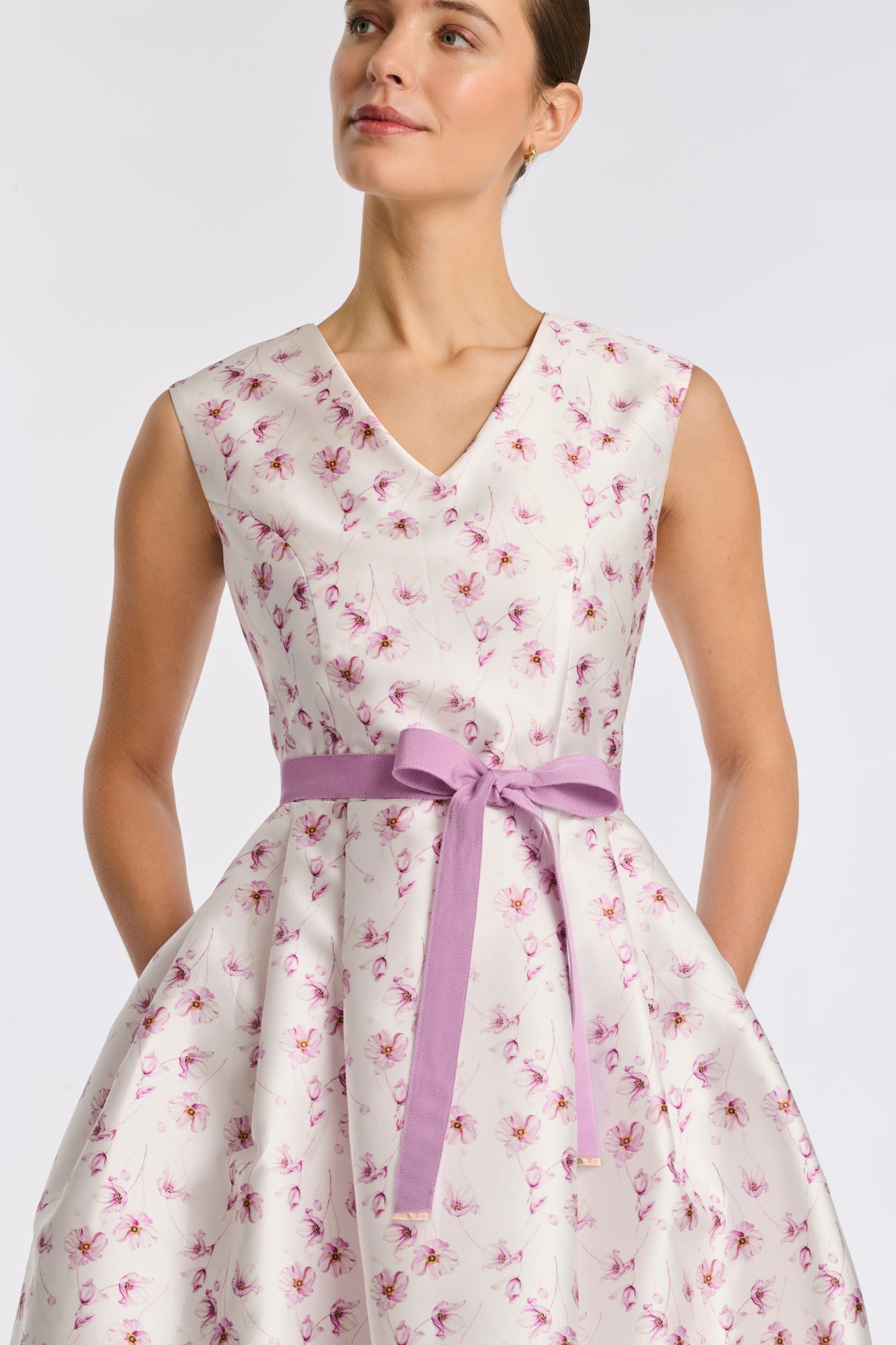 Robe en taffetas imprimée