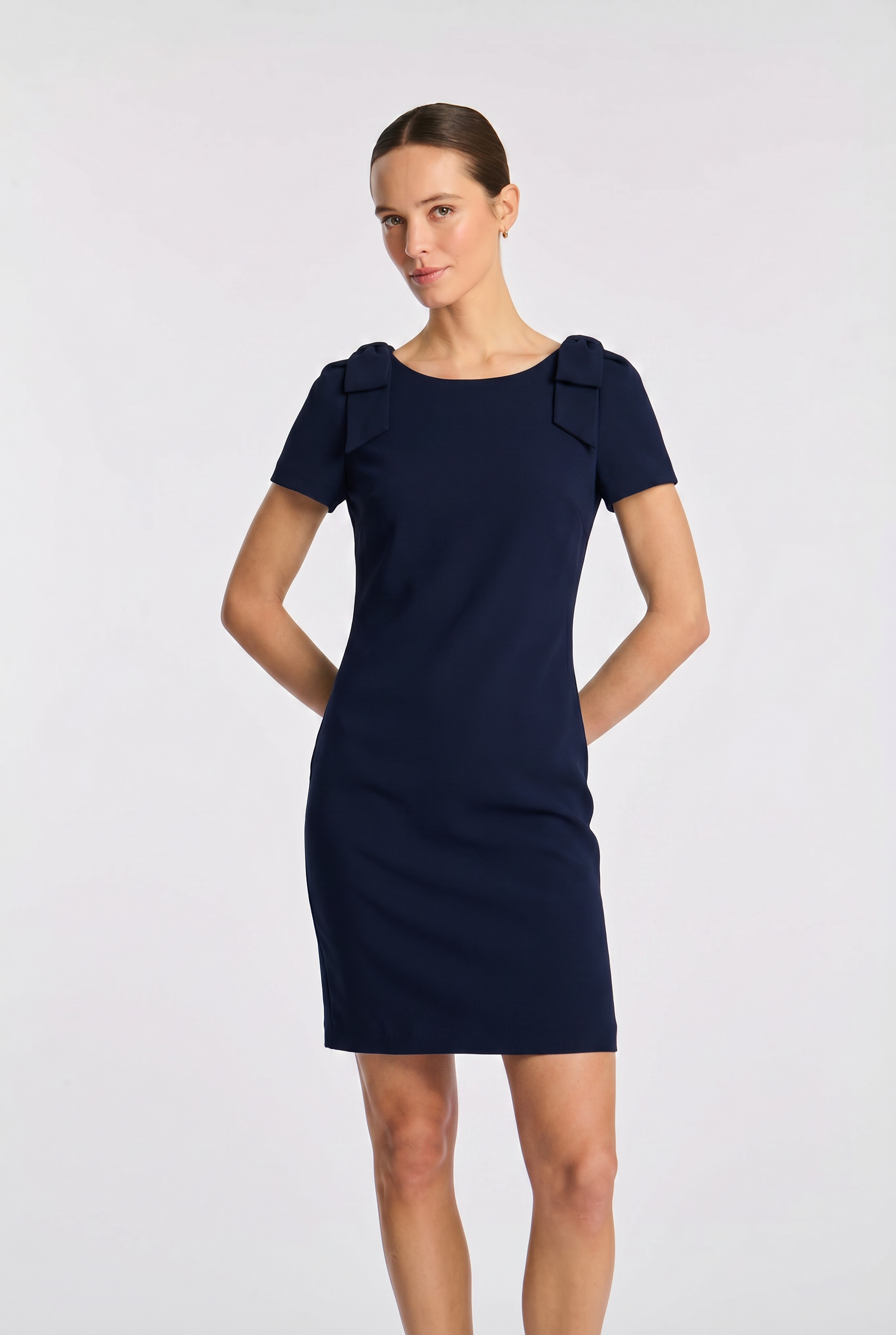 Satin-back cocktail dress