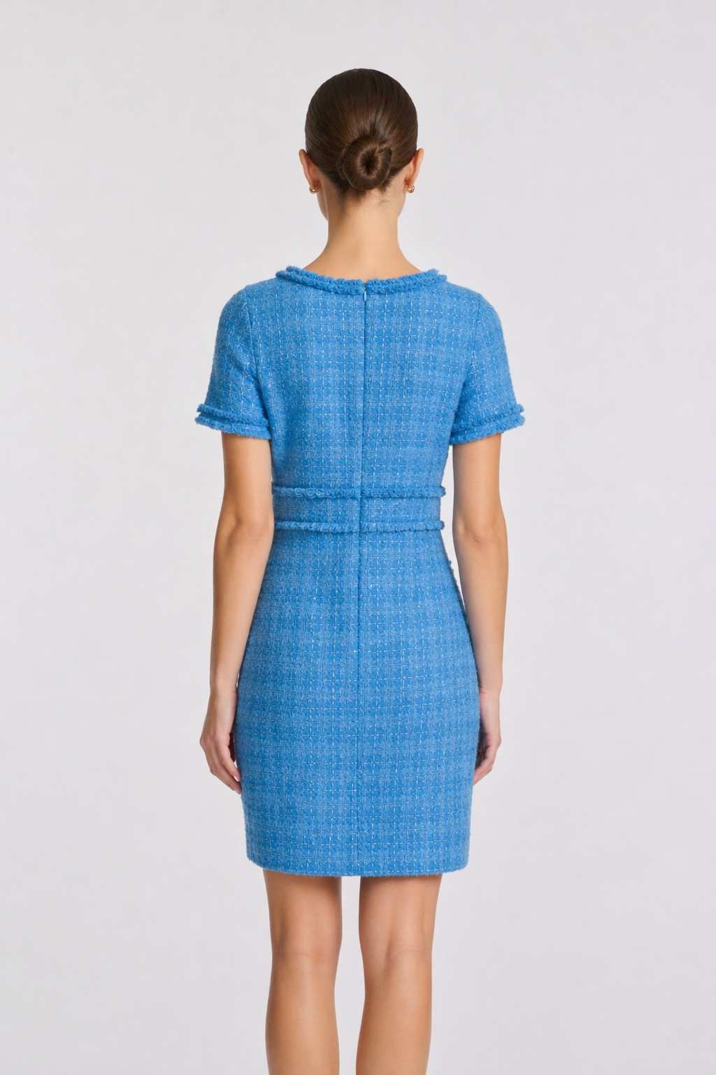Fringed tweed dress