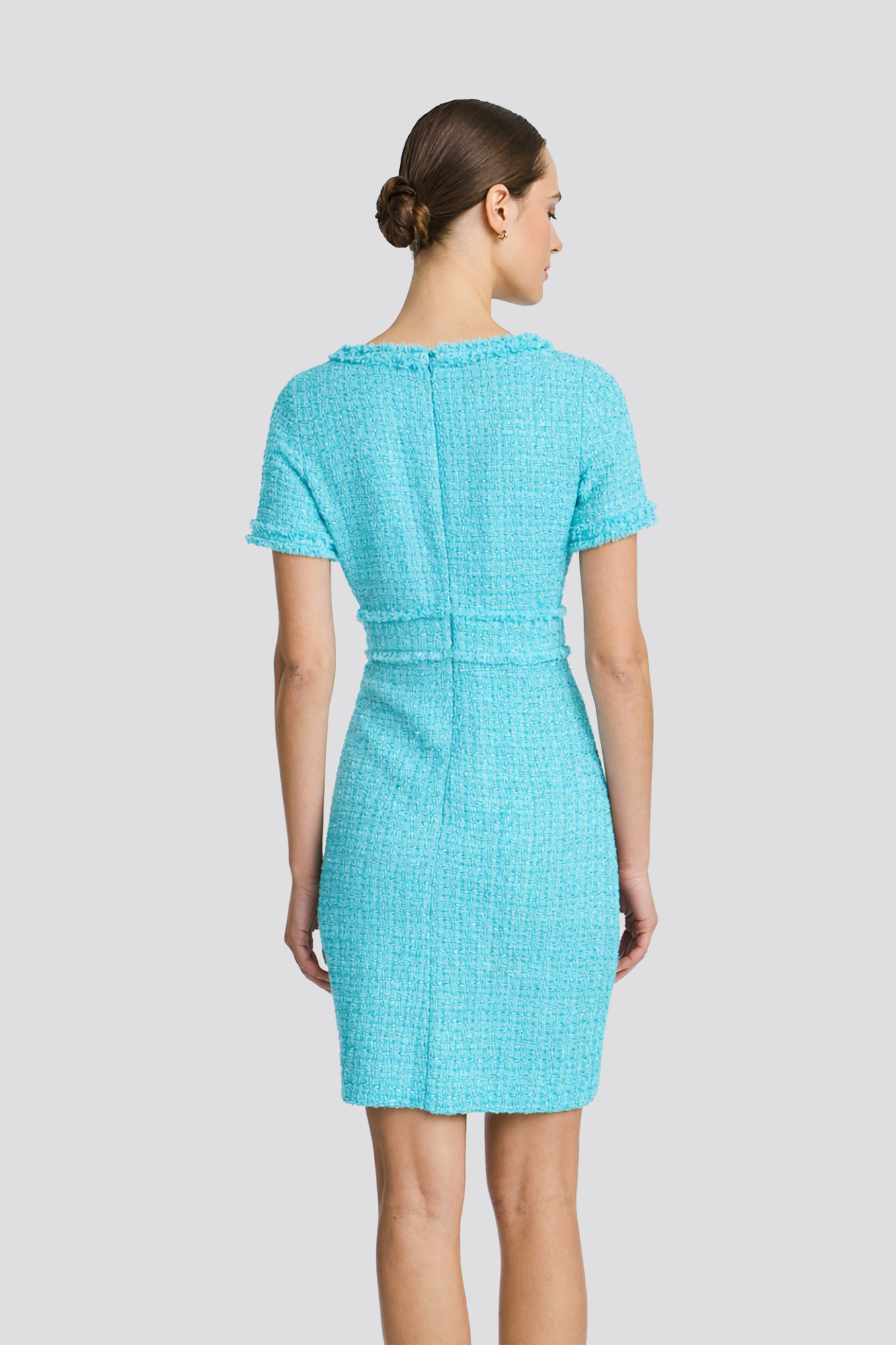 Fringed tweed dress