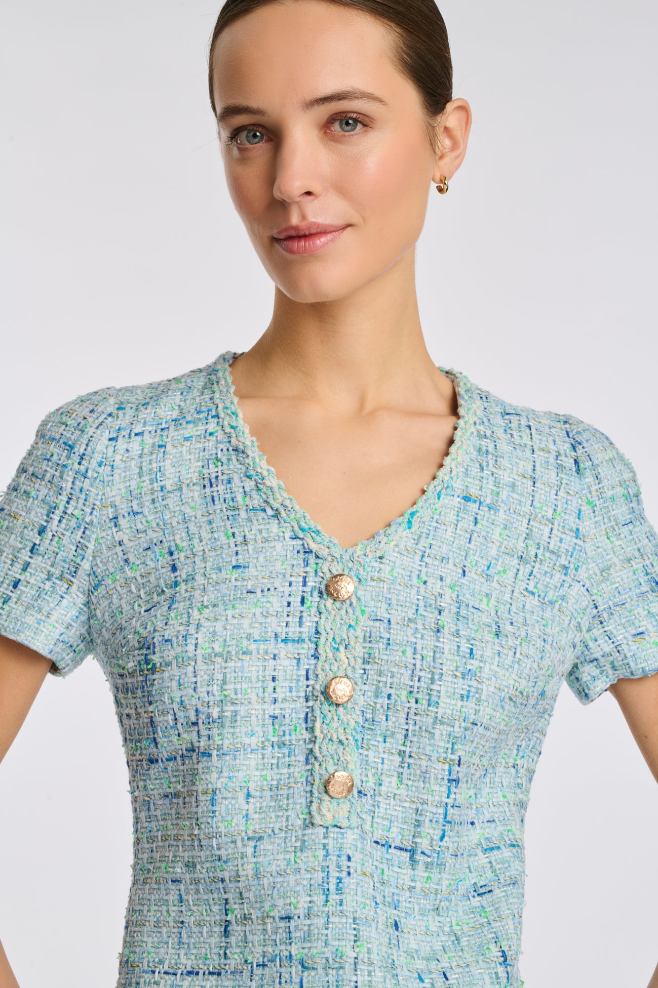 Robe en tweed volantée