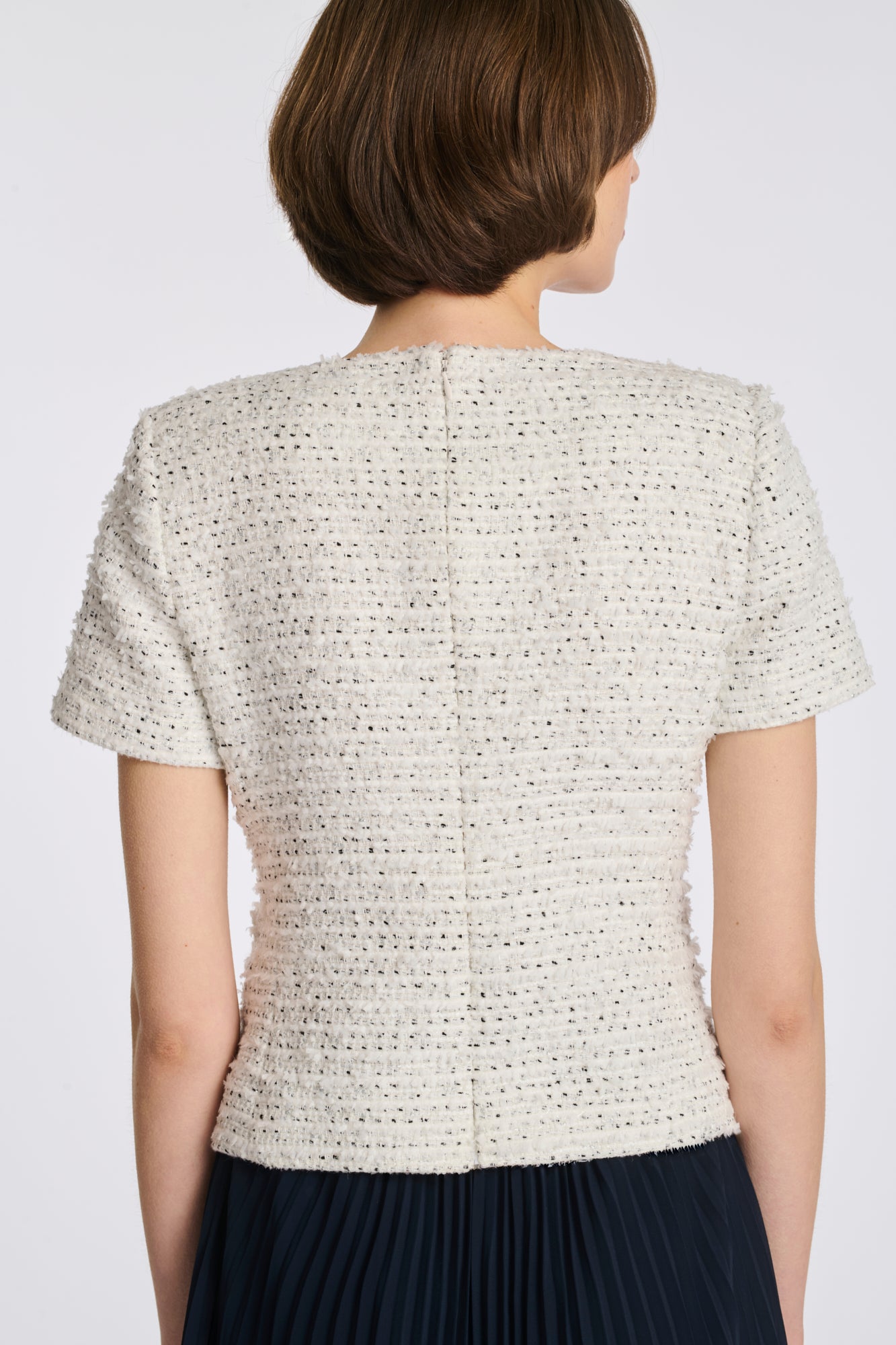 Robe longue bimatière plissée