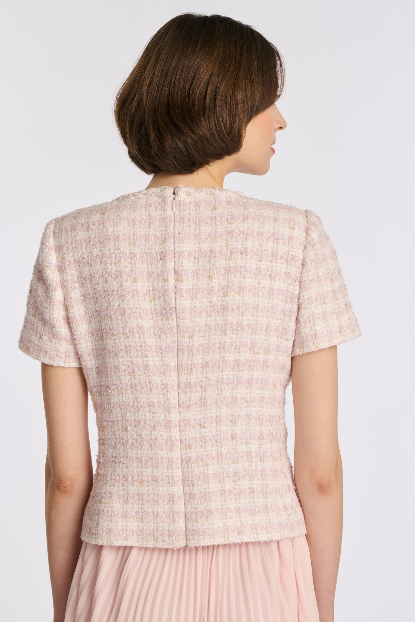 Robe longue bimatière plissée