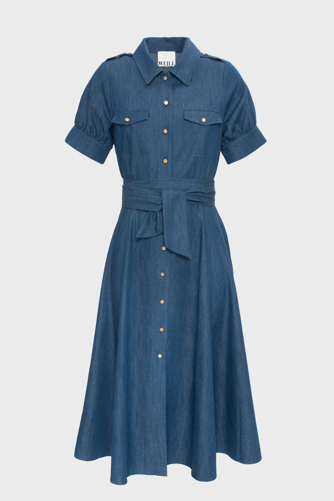 Robe chemise en denim fluide