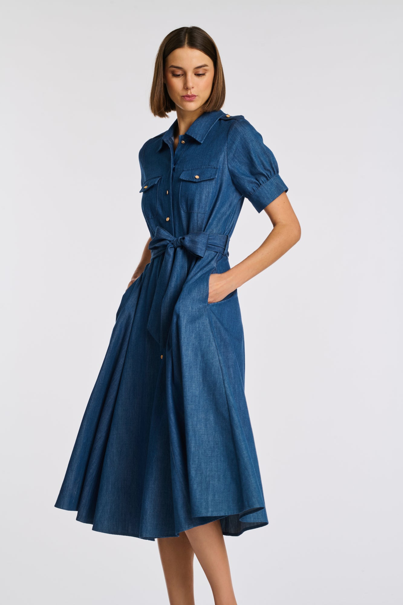 Floaty denim shirt dress