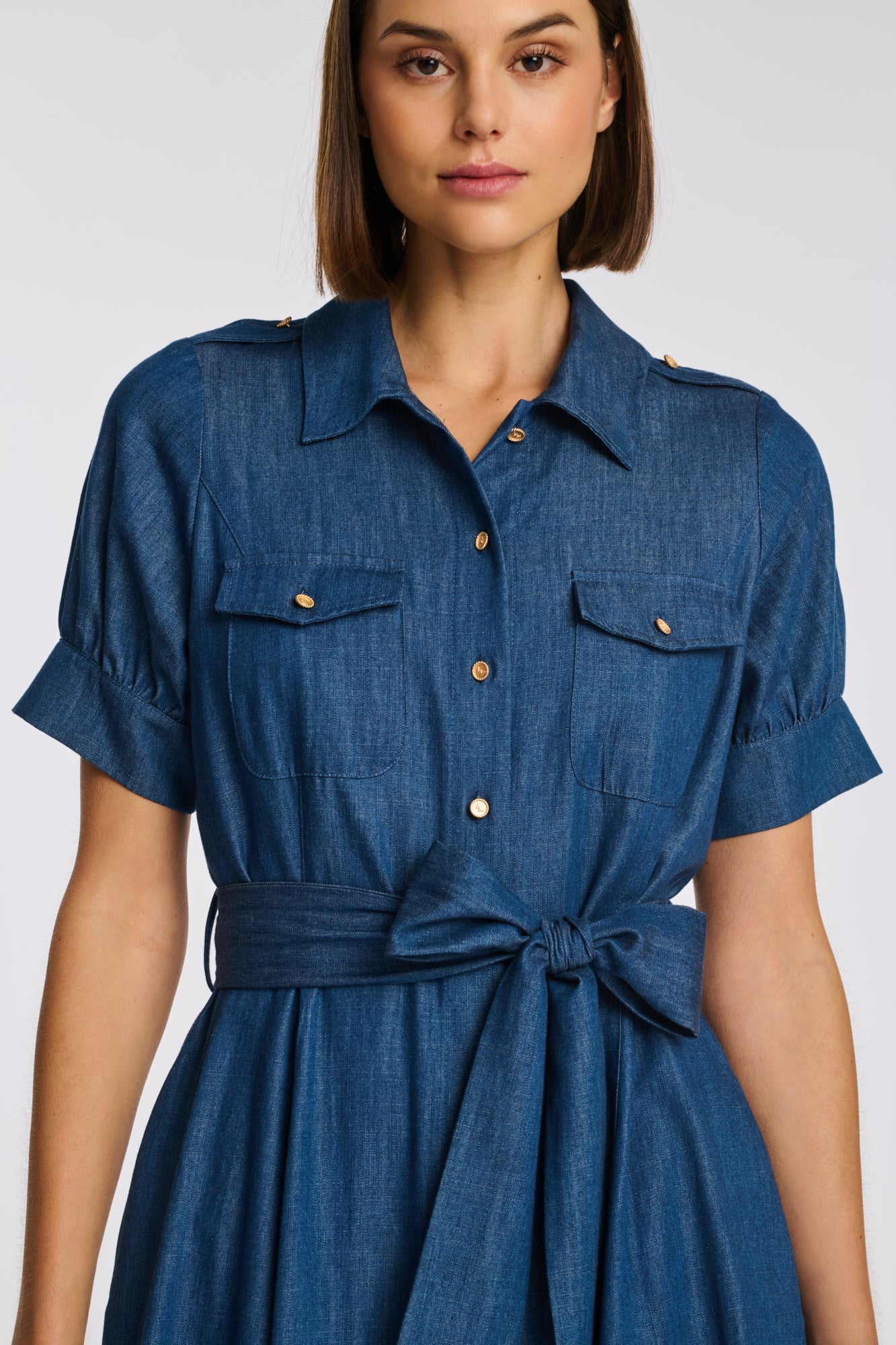Robe chemise en denim fluide