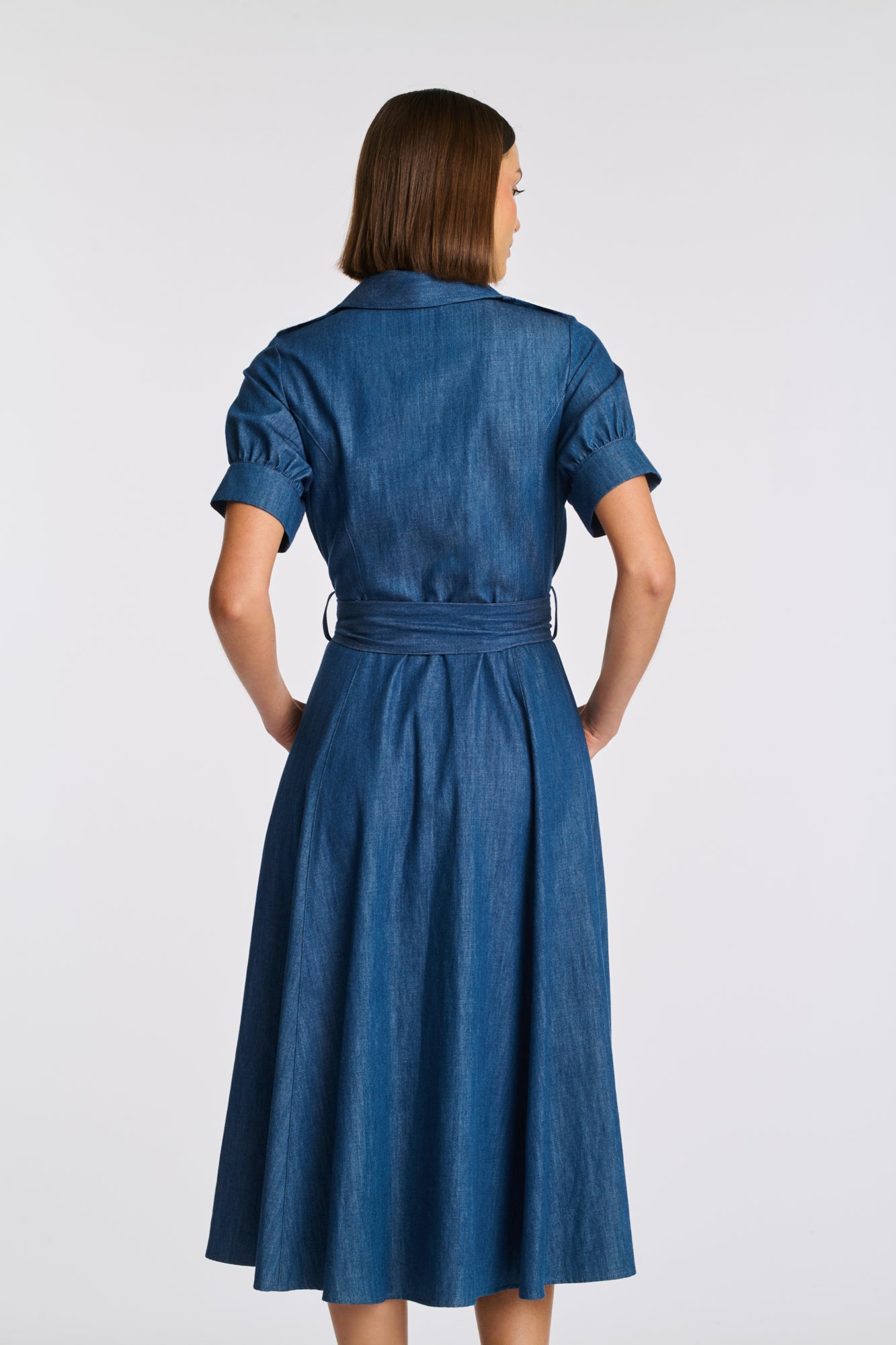 Robe chemise en denim fluide
