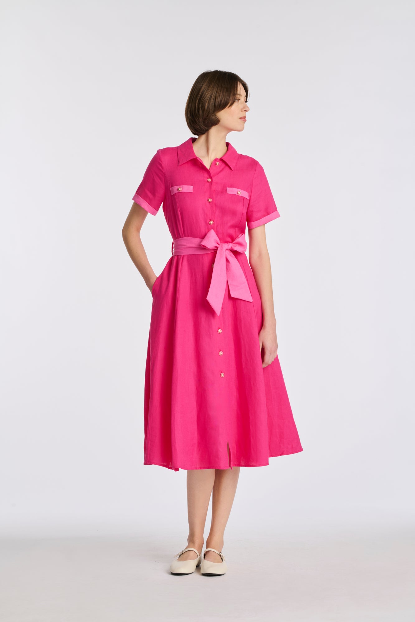 Robe chemise en lin