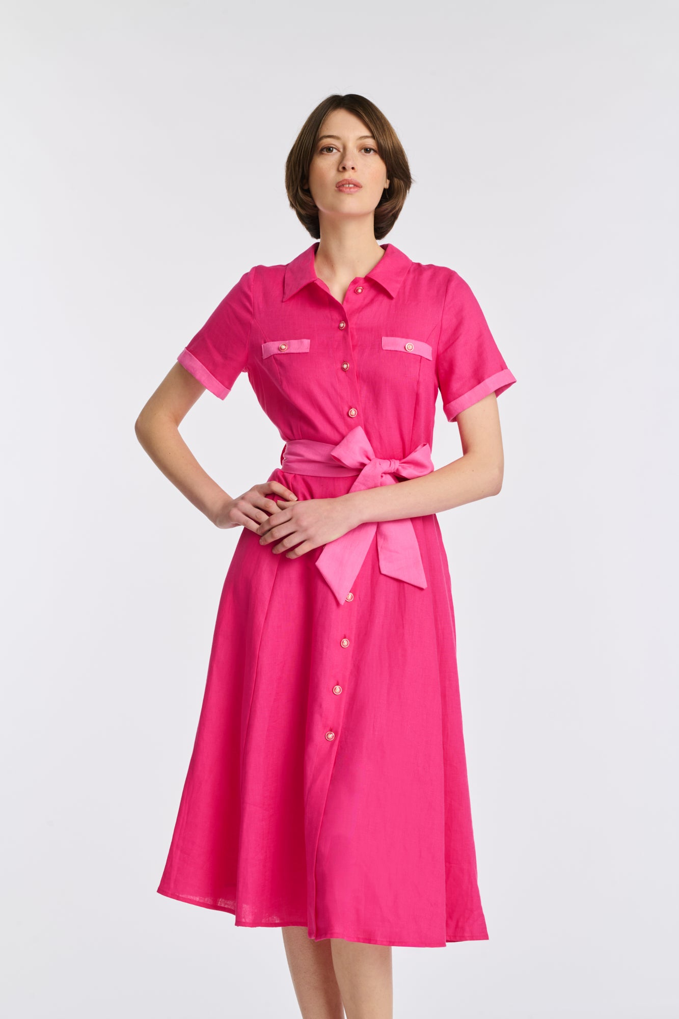 Robe chemise en lin