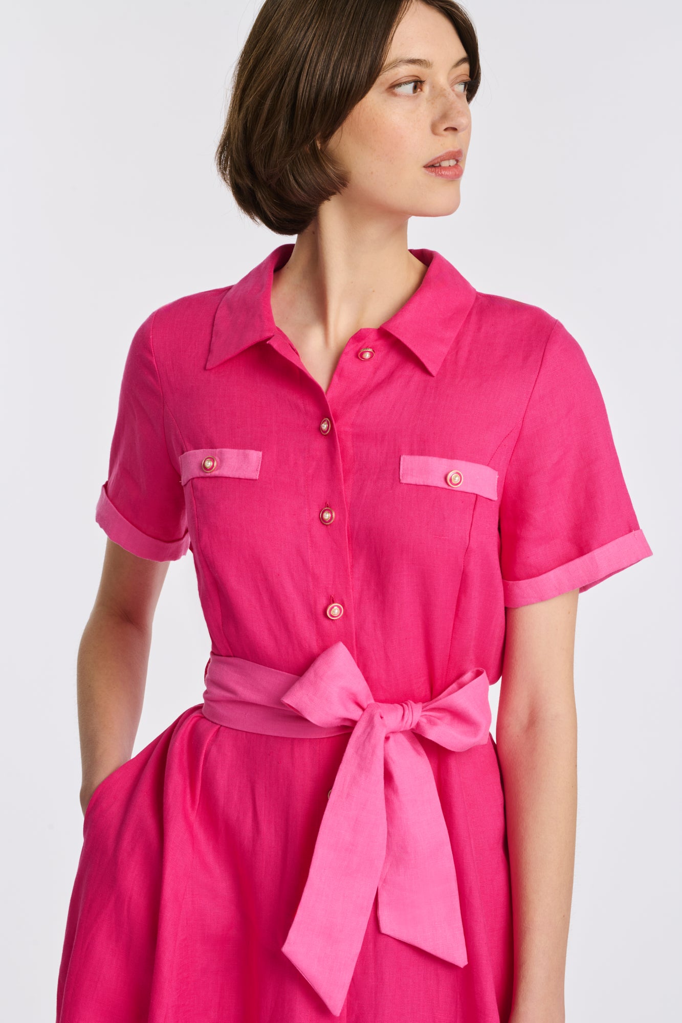 Robe chemise en lin
