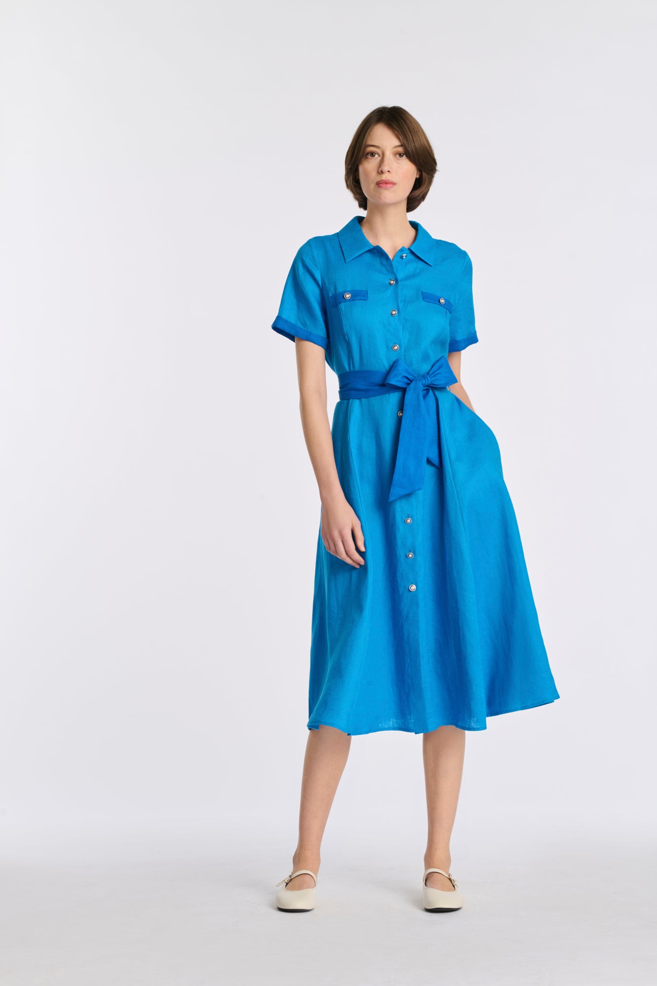 Robe chemise en lin