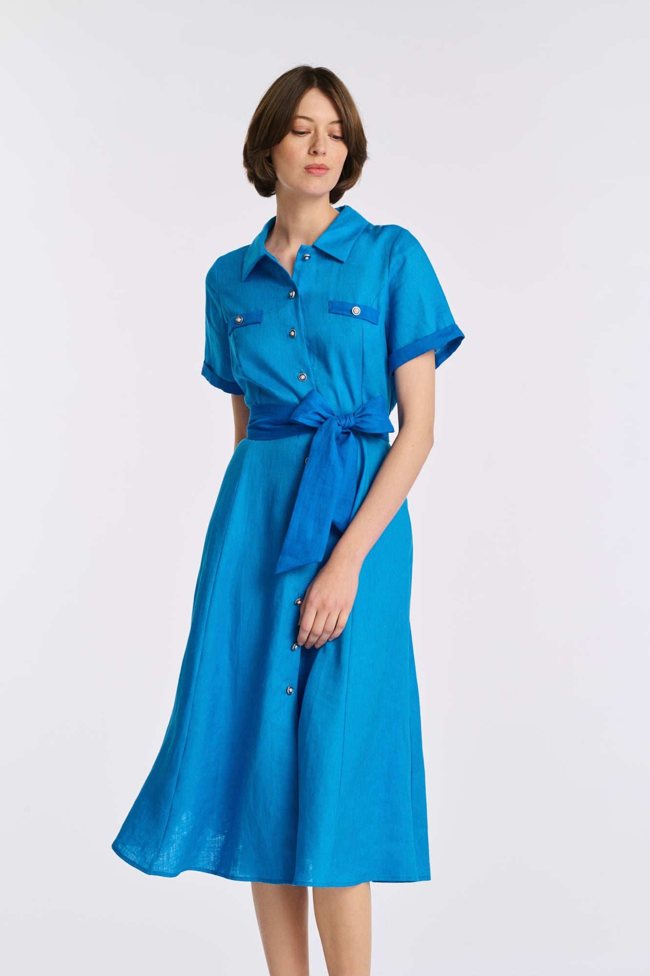 Robe chemise en lin