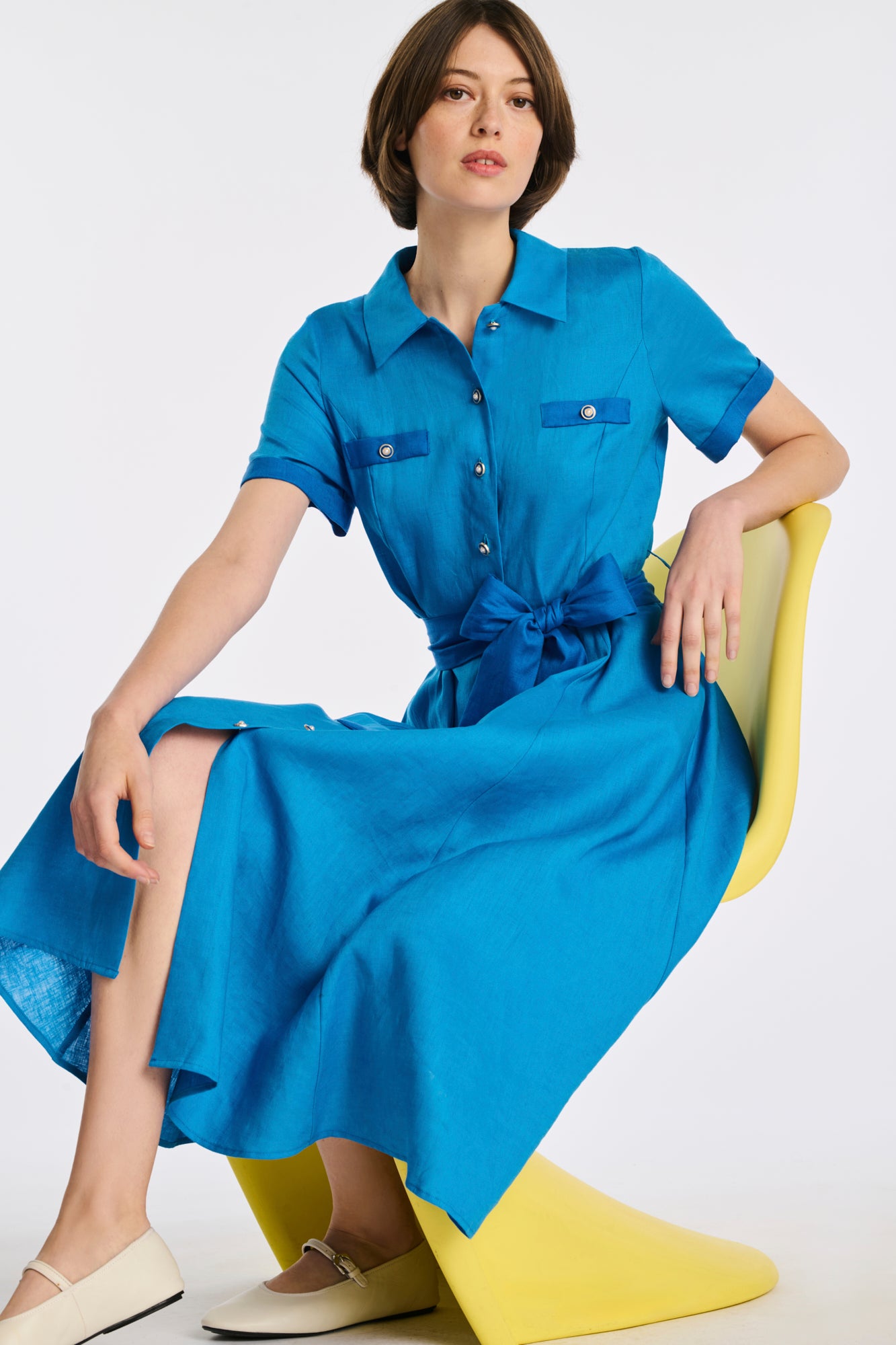 Robe chemise en lin