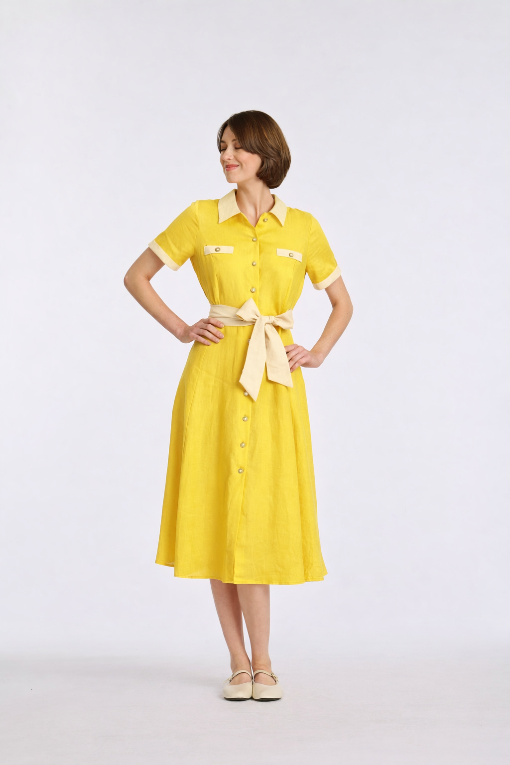 Robe chemise en lin