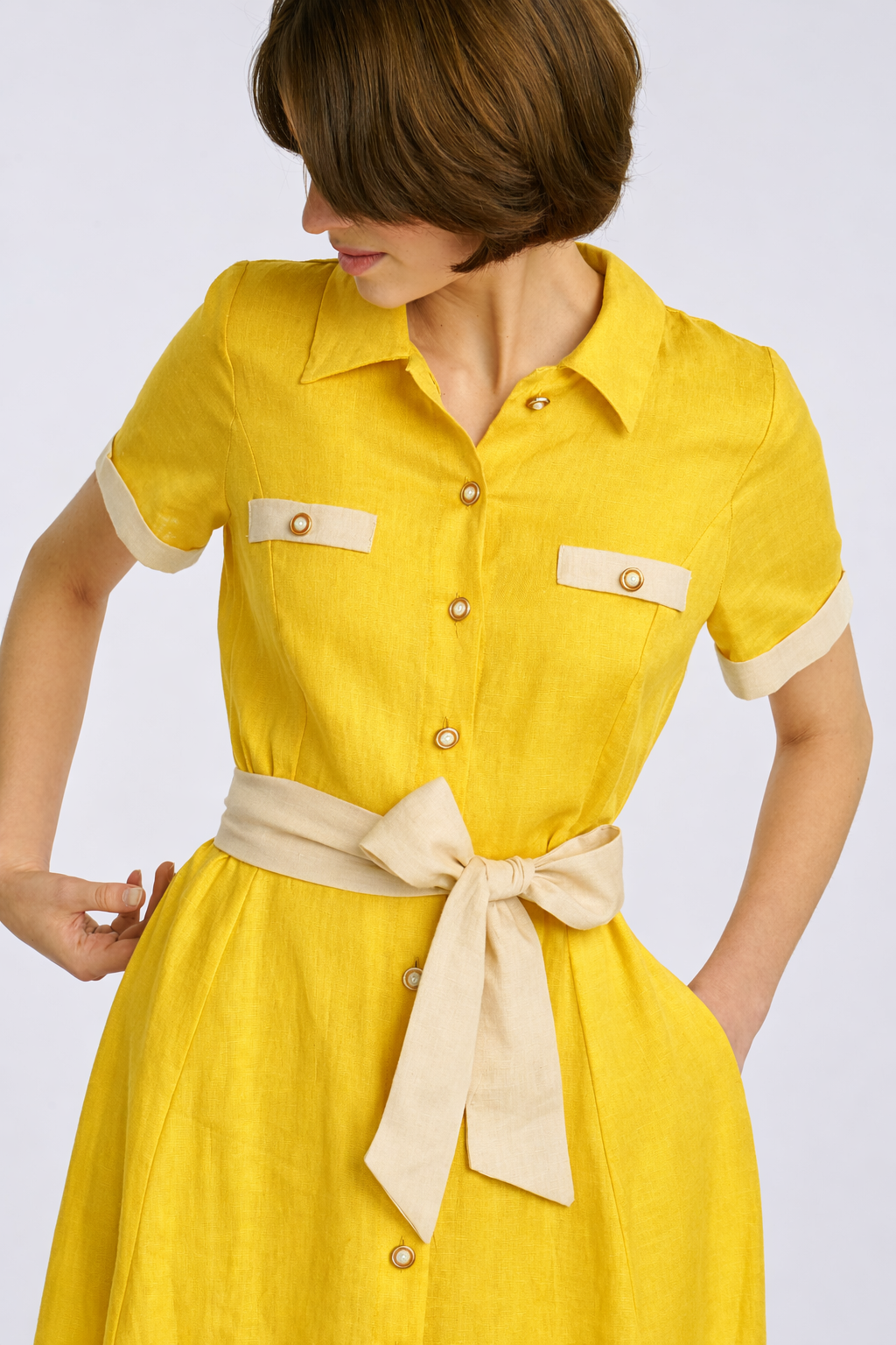 Robe chemise en lin
