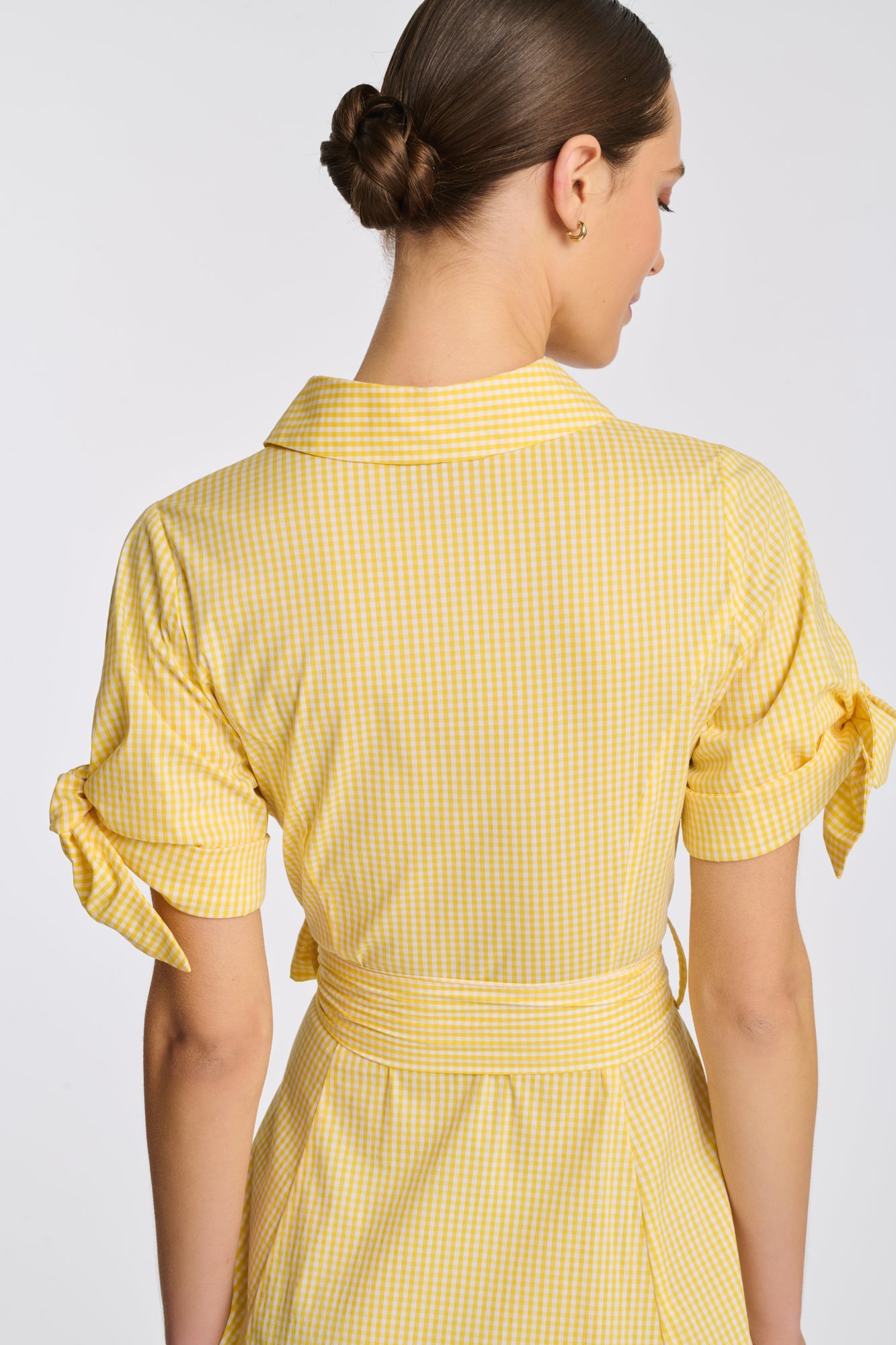 Gingham cotton shirt dress