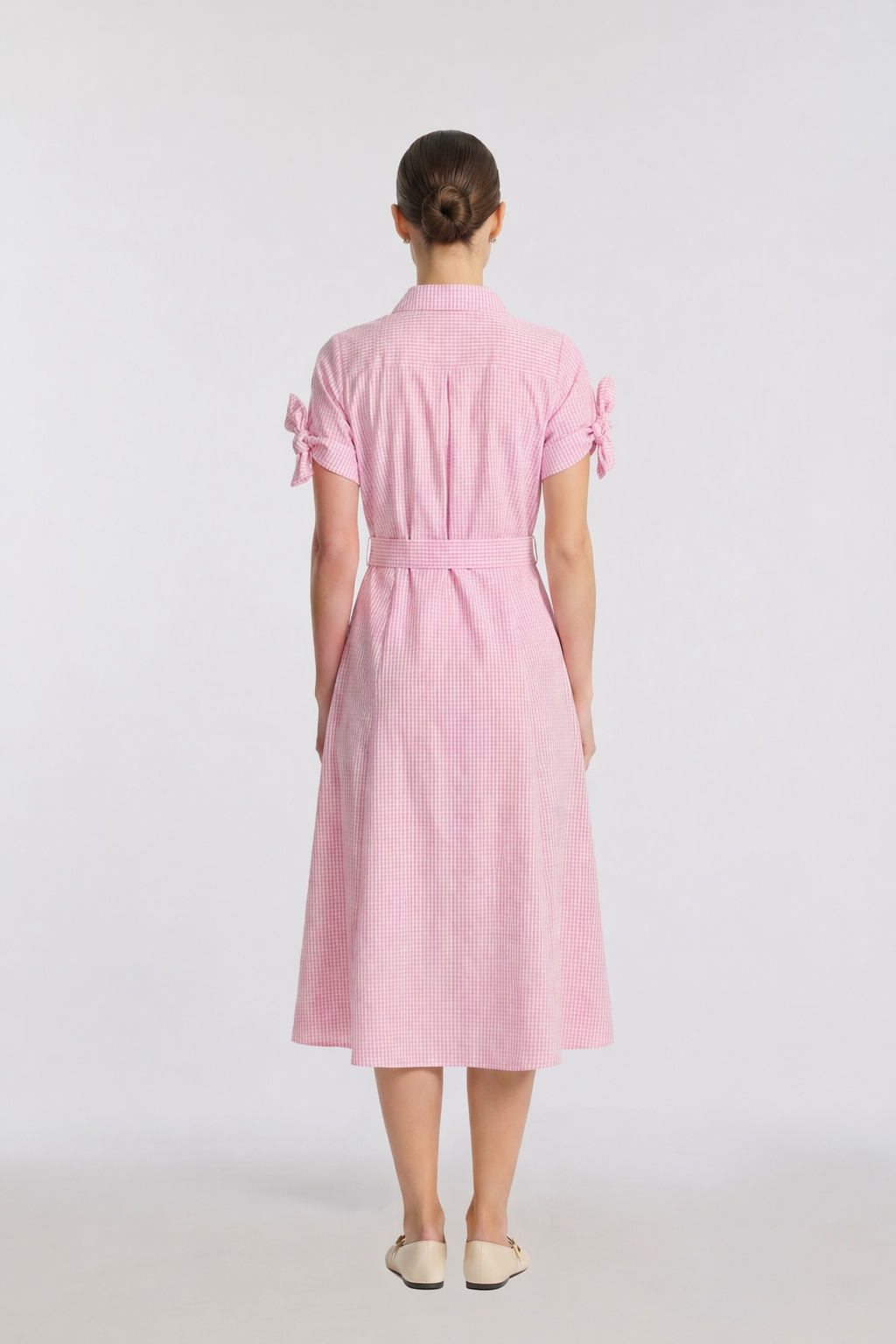 Gingham cotton shirt dress
