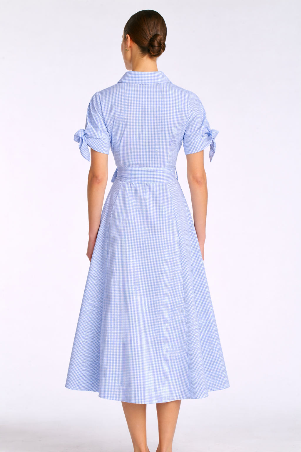 Gingham cotton shirt dress